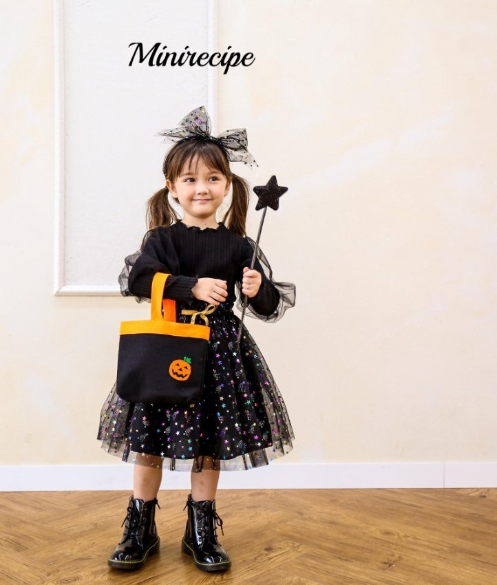 正韓秋Minirecipe 黑色亮片星星裙