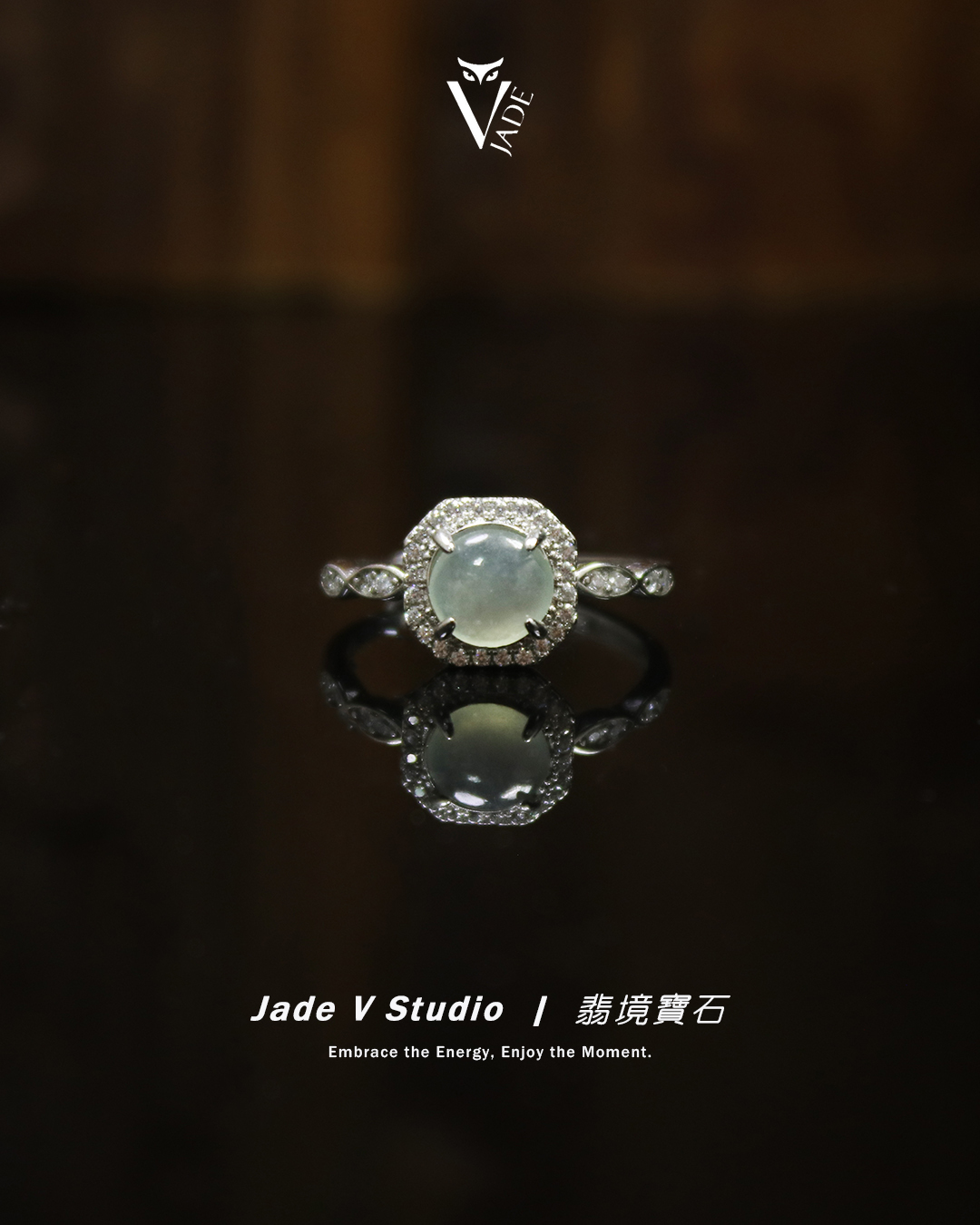 【JadeV｜翡境寶石】糯冰 白翡 華麗 翡翠 戒指