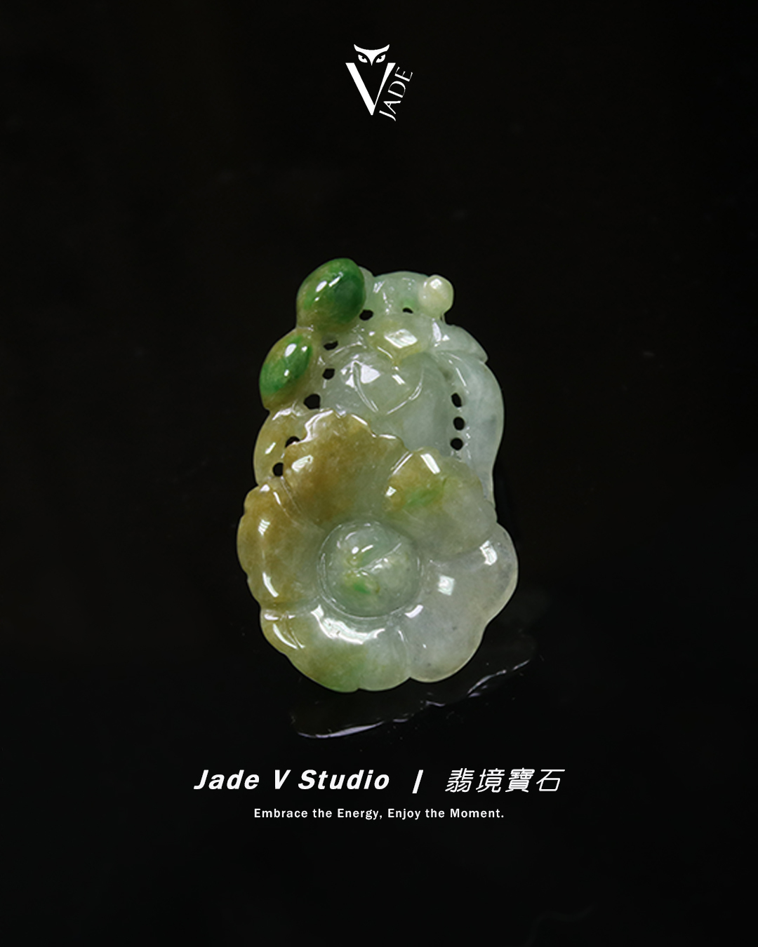 【JadeV｜翡境寶石】糯冰 雙彩 巧雕 花 翡翠