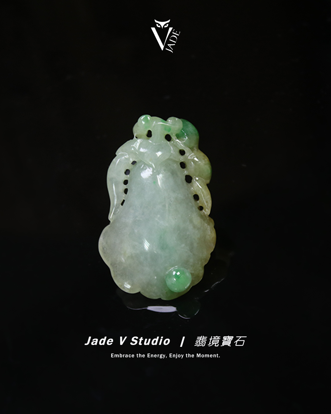 【JadeV｜翡境寶石】糯冰 雙彩 巧雕 花 翡翠
