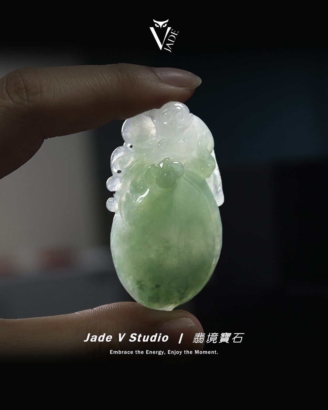 【JadeV｜翡境寶石】糯冰 綠翡 福壽雙全 翡翠