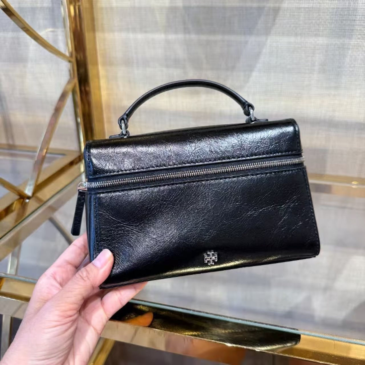【預購】Tory Burch N090708 Rory Glazed 兩用手提包 (黑色)