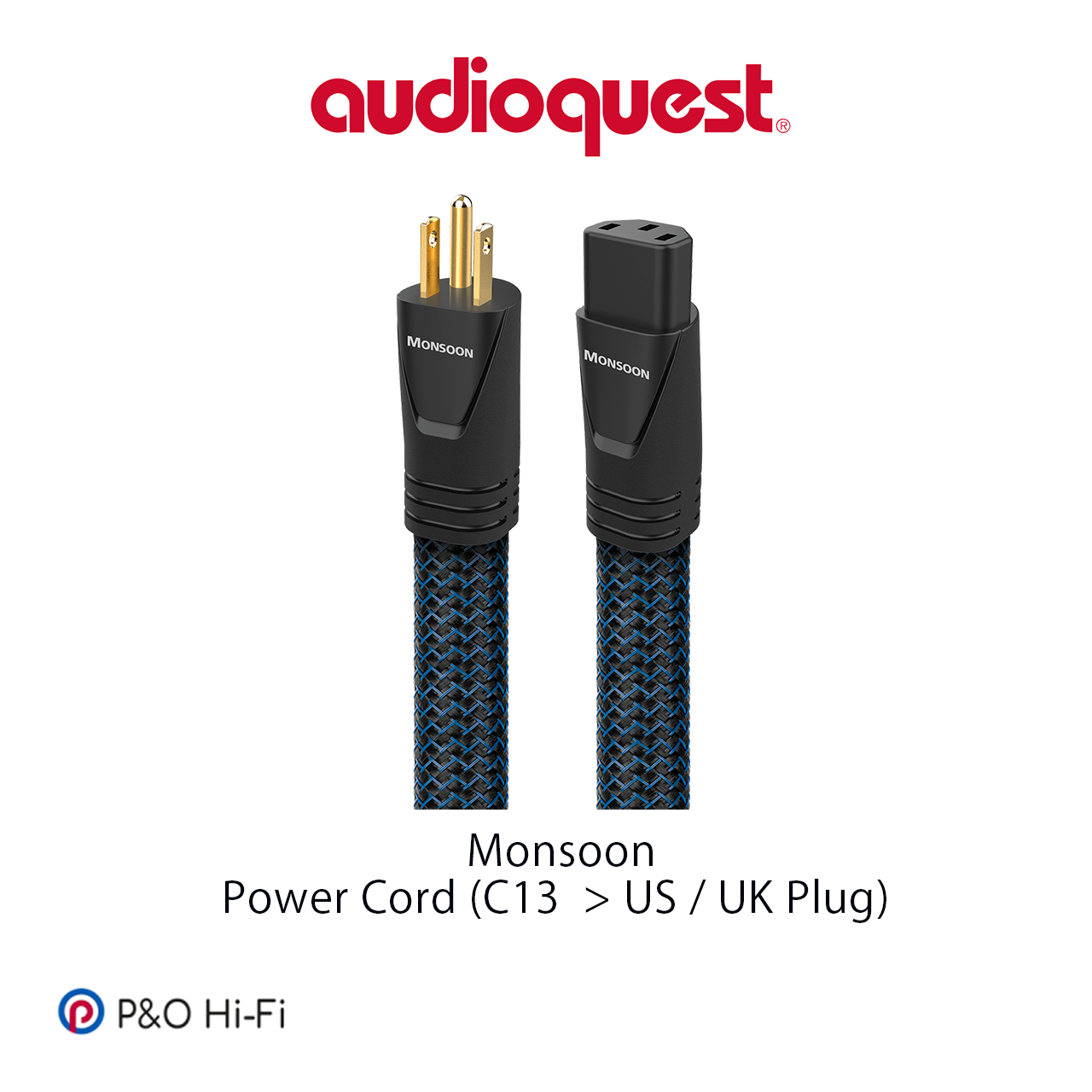 AudioQuest Monsoon Wind Series (風系列) 3 極 C13 電源線 (美式/英式) (2米)