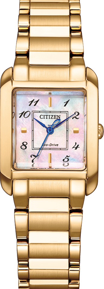 萬年鐘錶 - Citizen 星辰錶 L系列  白蝶貝時尚光動能方形女錶 EW5603-89Y 錶徑21.5MM