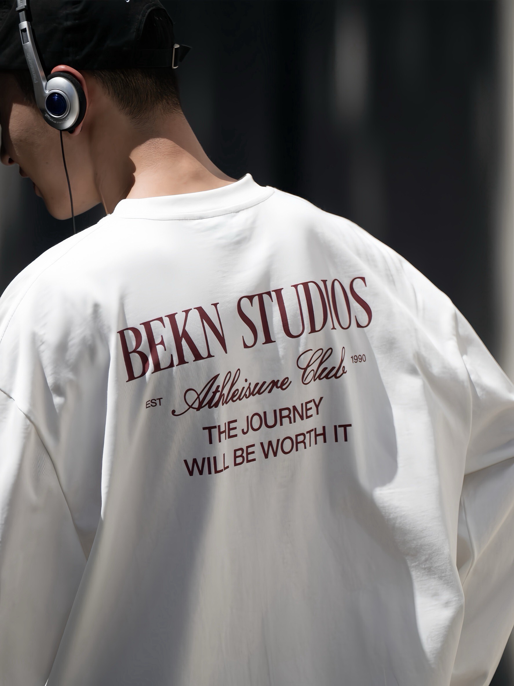 #預購 BELLKENIDEA 背後復古 印花設計 寬鬆休閒長踢 打底衫 三色 BK306