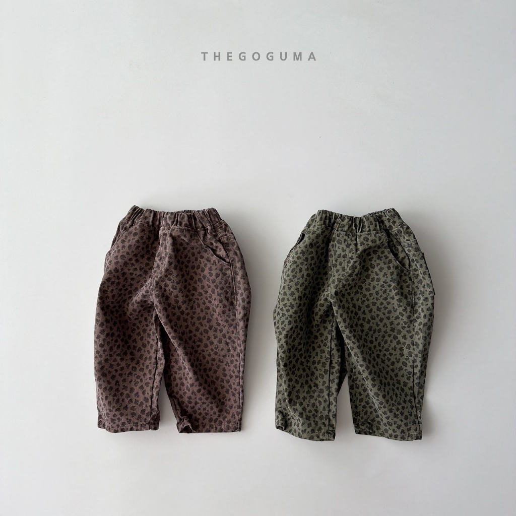 正韓秋the_goguma 兩色豹紋錐形褲