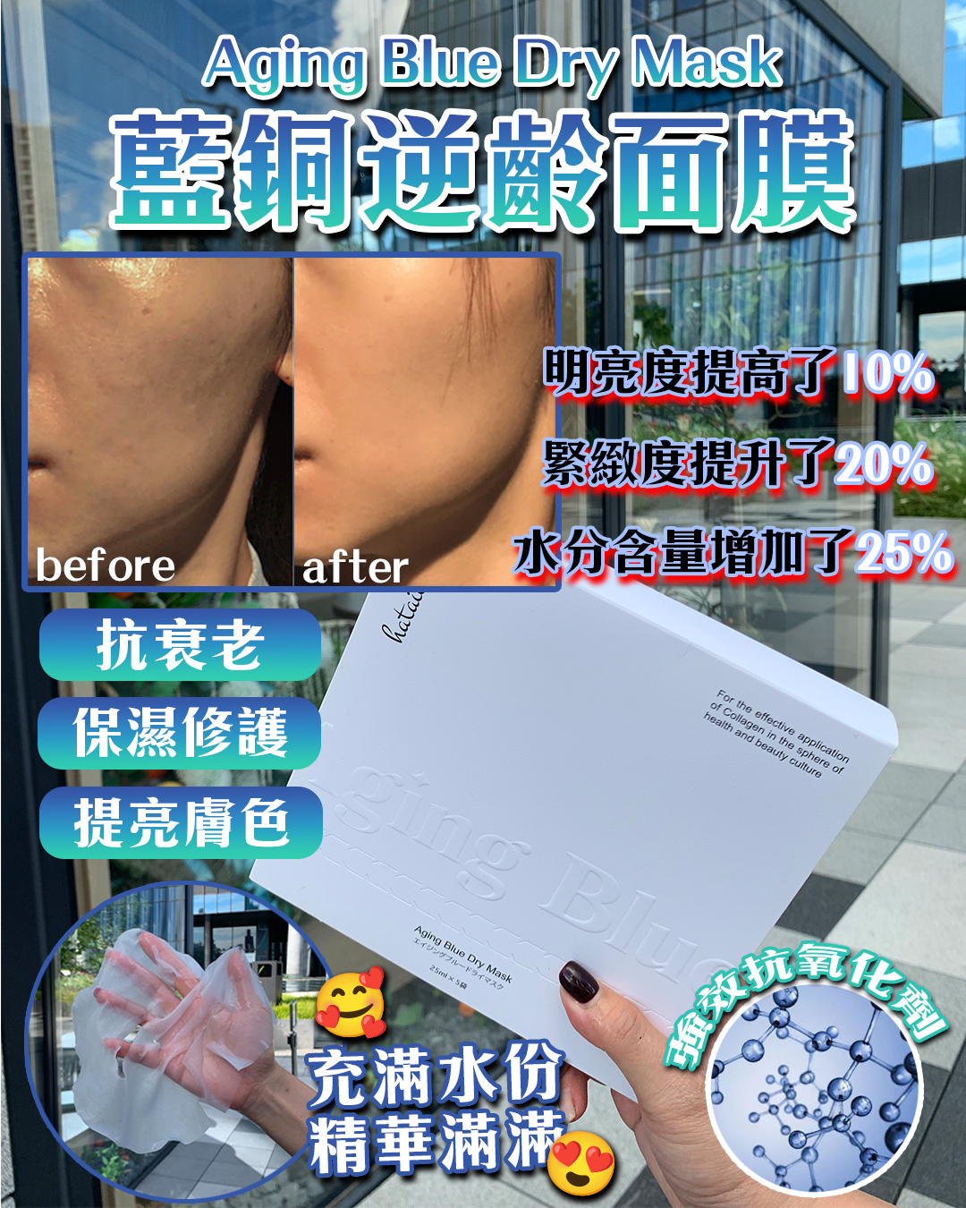20260907_ Hataichisa Aging Blue Dry Mask 藍銅肽逆齡凍乾面膜 10片
