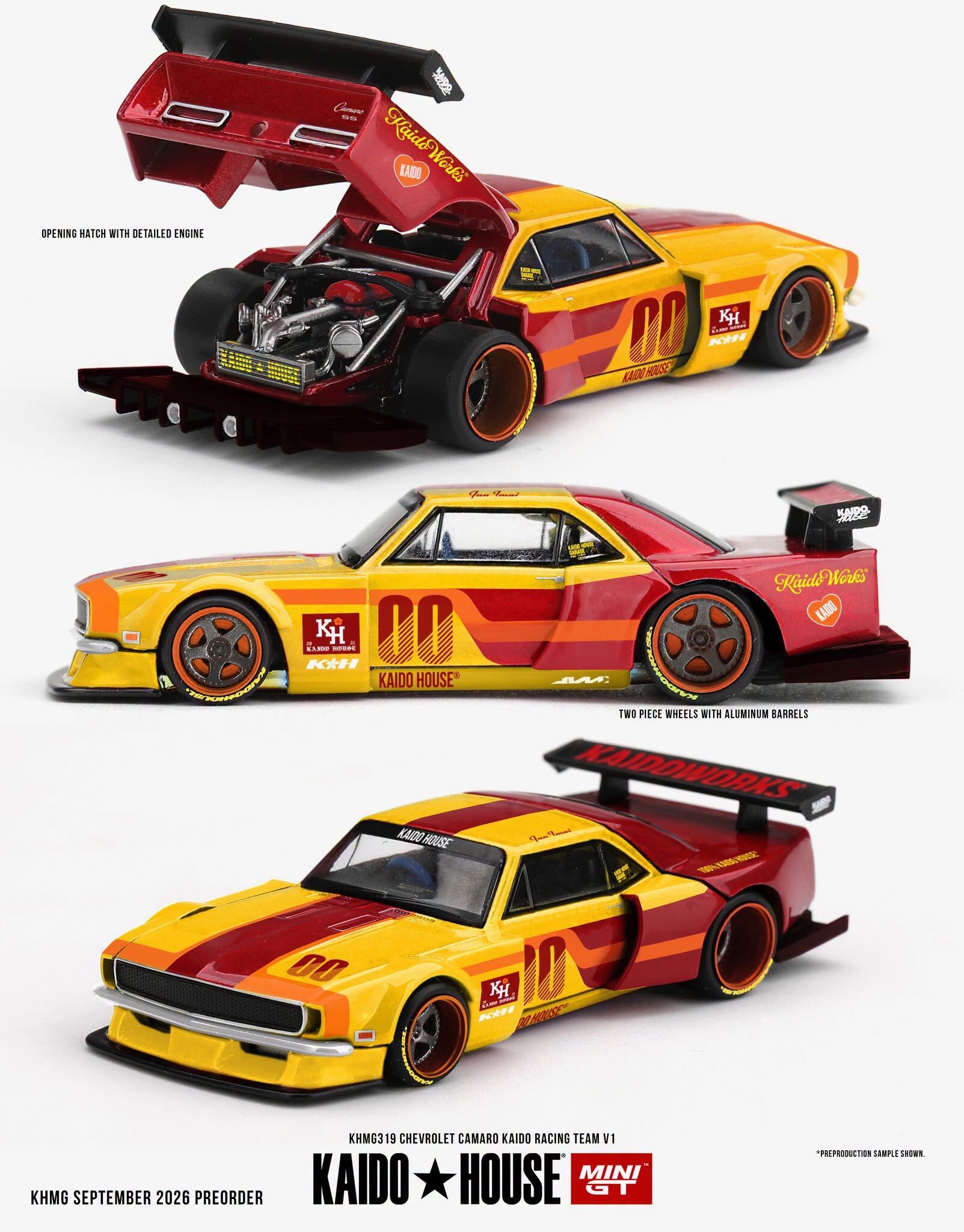 預訂:1/64 MINI GT Chevrolet Camaro Kaido Racing Team V1 (KHMG319)