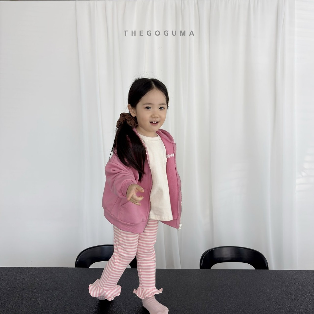 正韓秋the_goguma 三色花邊條紋內搭褲
