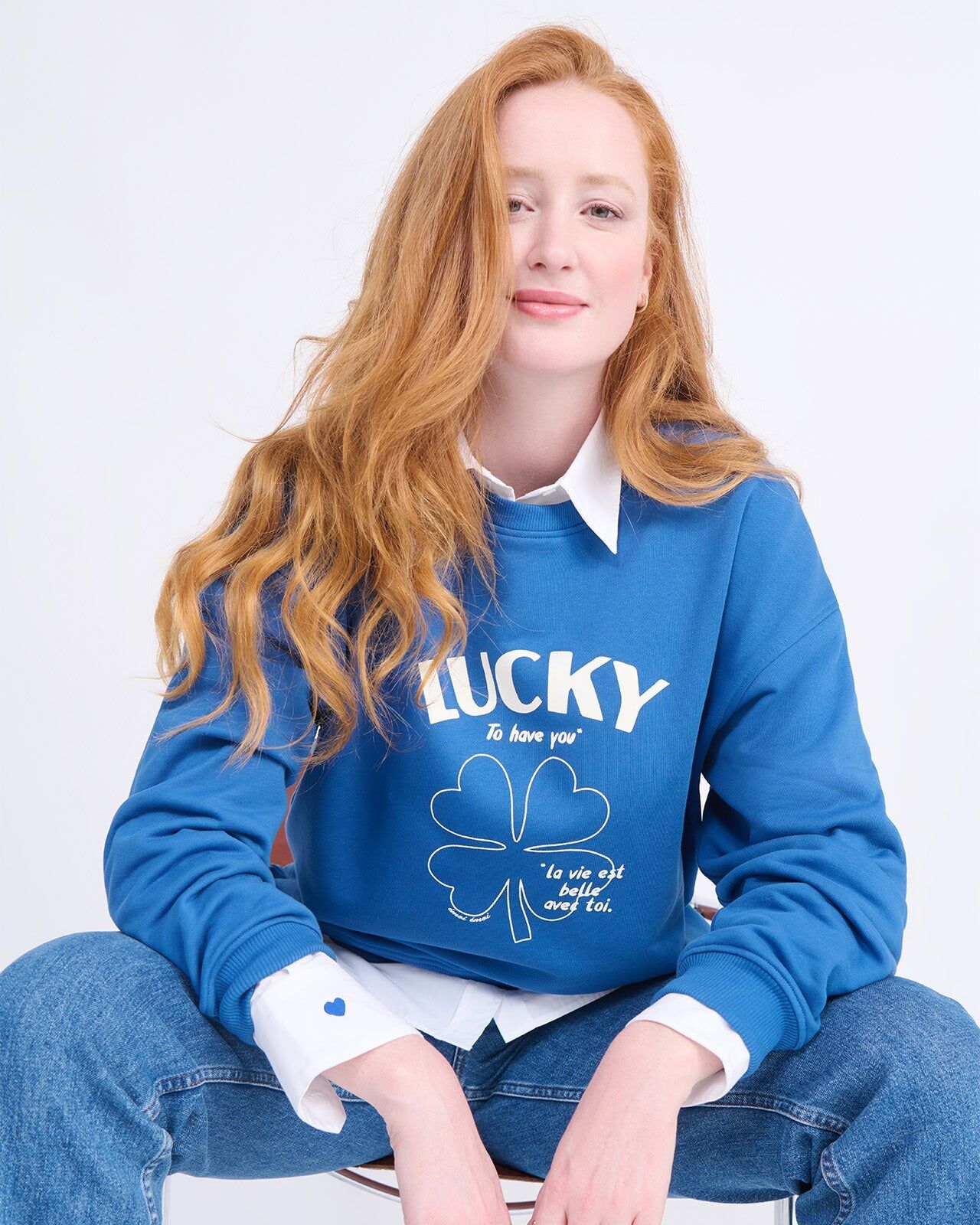Lucky Organic Cotton Sweatshirt — Blue | émoi émoi