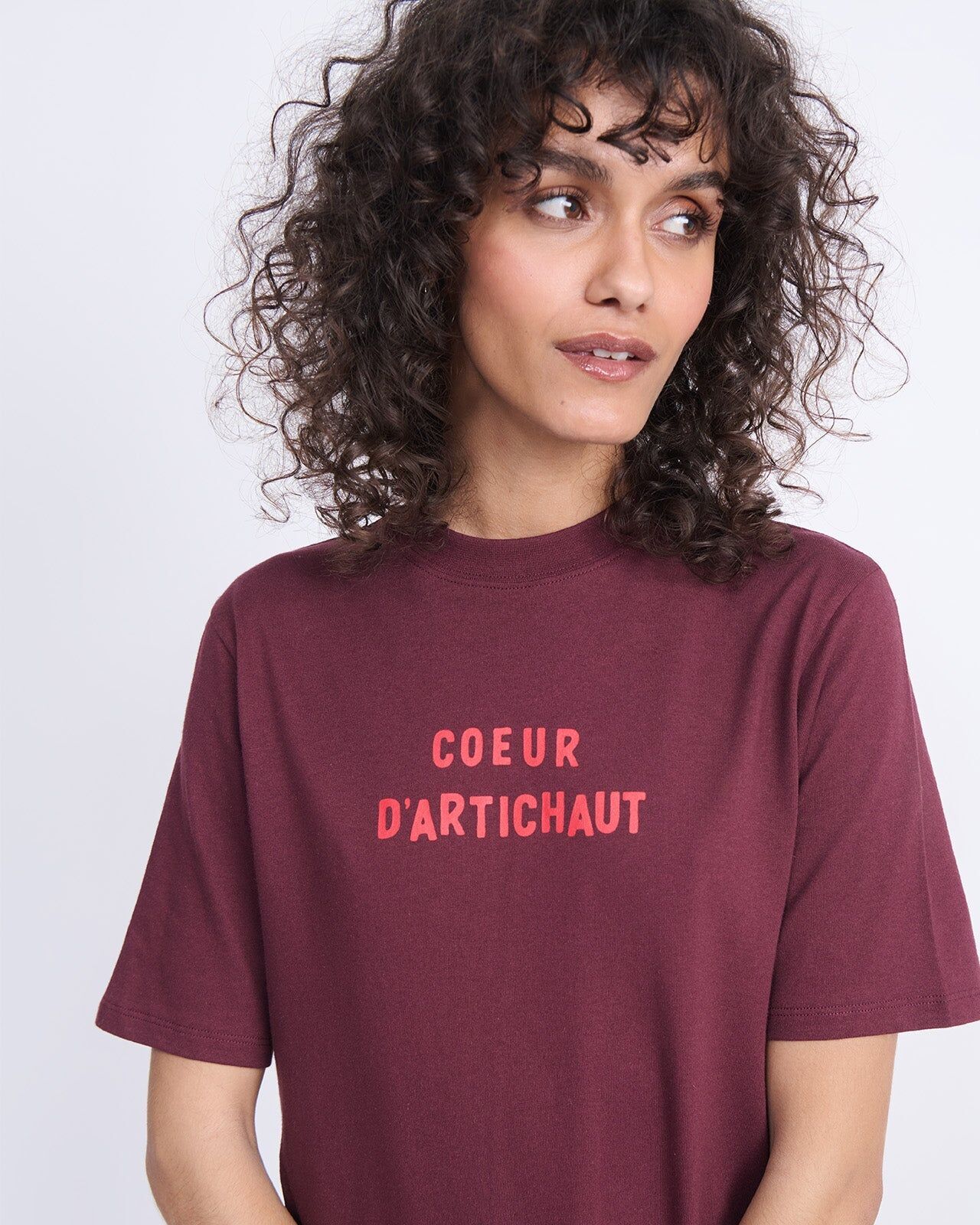 Cœur d'Artichaut Organic Cotton T-shirt — Merlot | émoi émoi