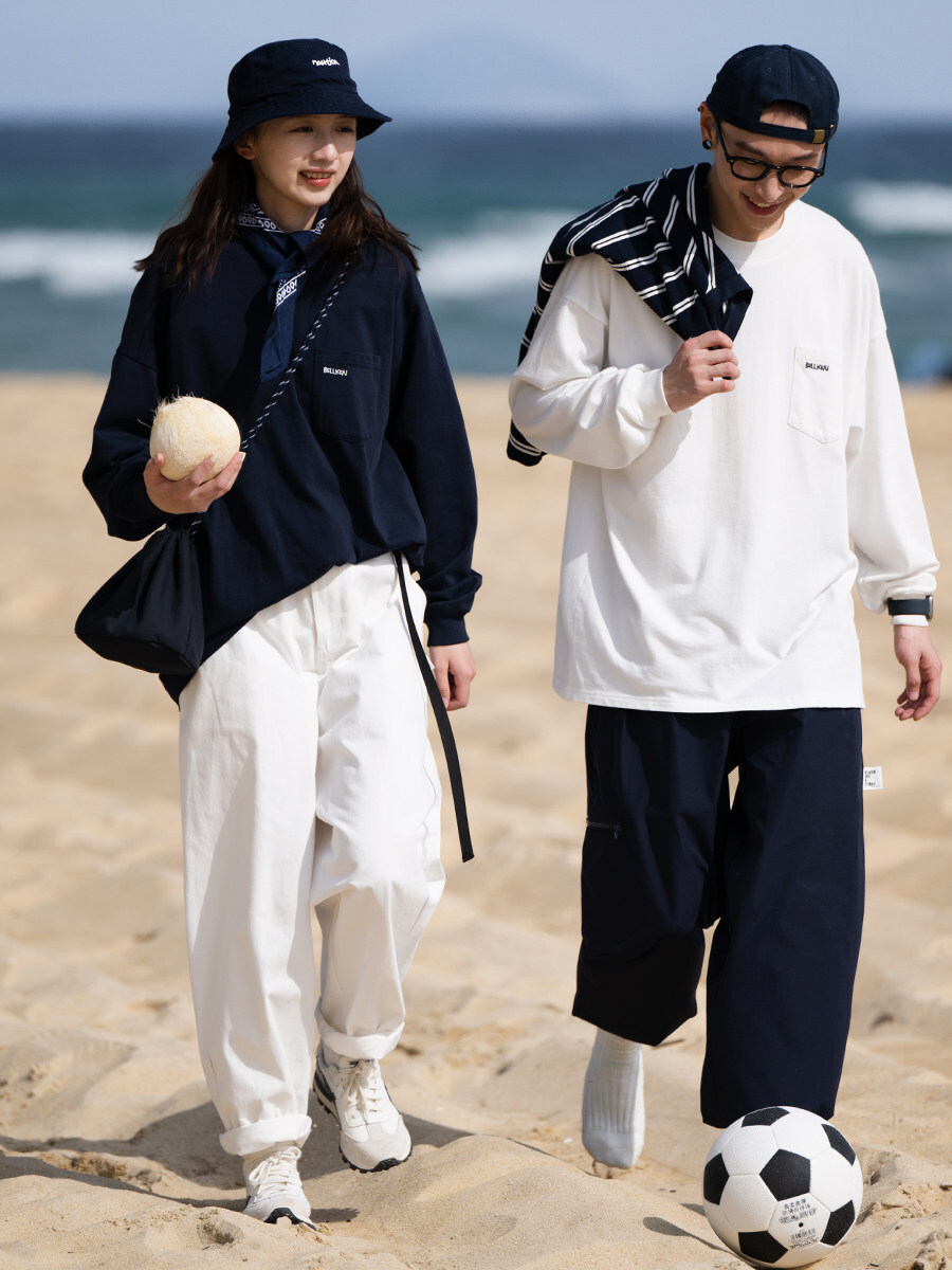 #預購 BELLKENIDEA 重磅 300G 日系簡約純色圓領口袋長袖 三色 BK20224