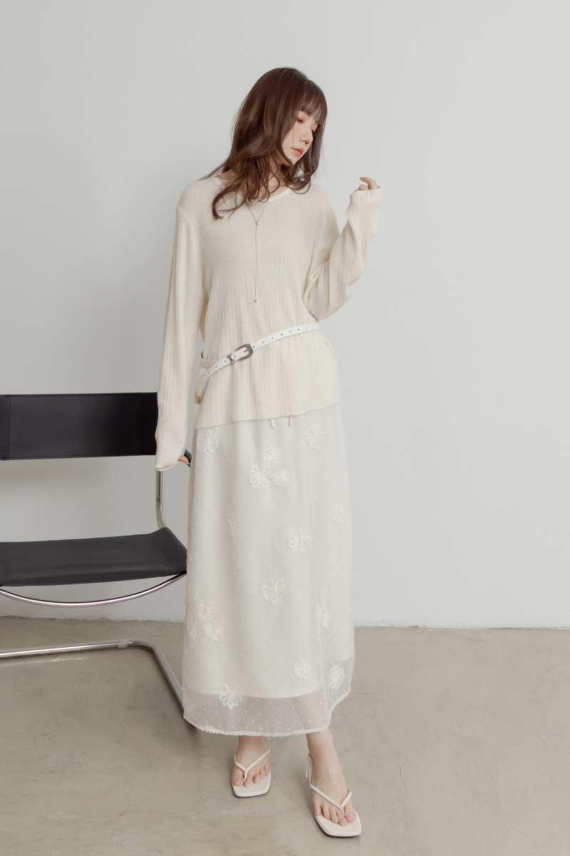 花朵蕾絲點點紗裙