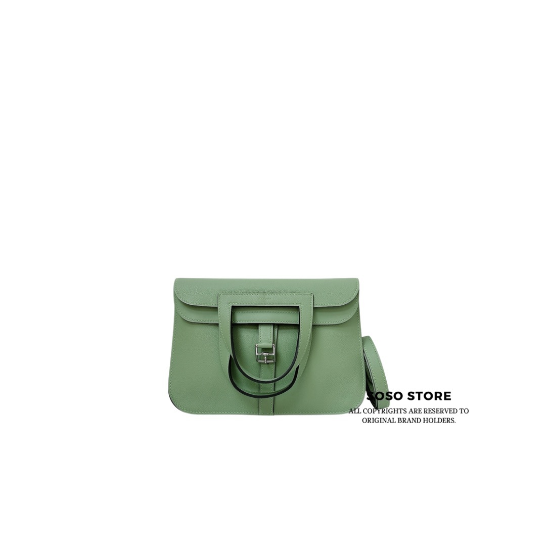 Hermès Halzan 25 - Vert Criquet / SHW
