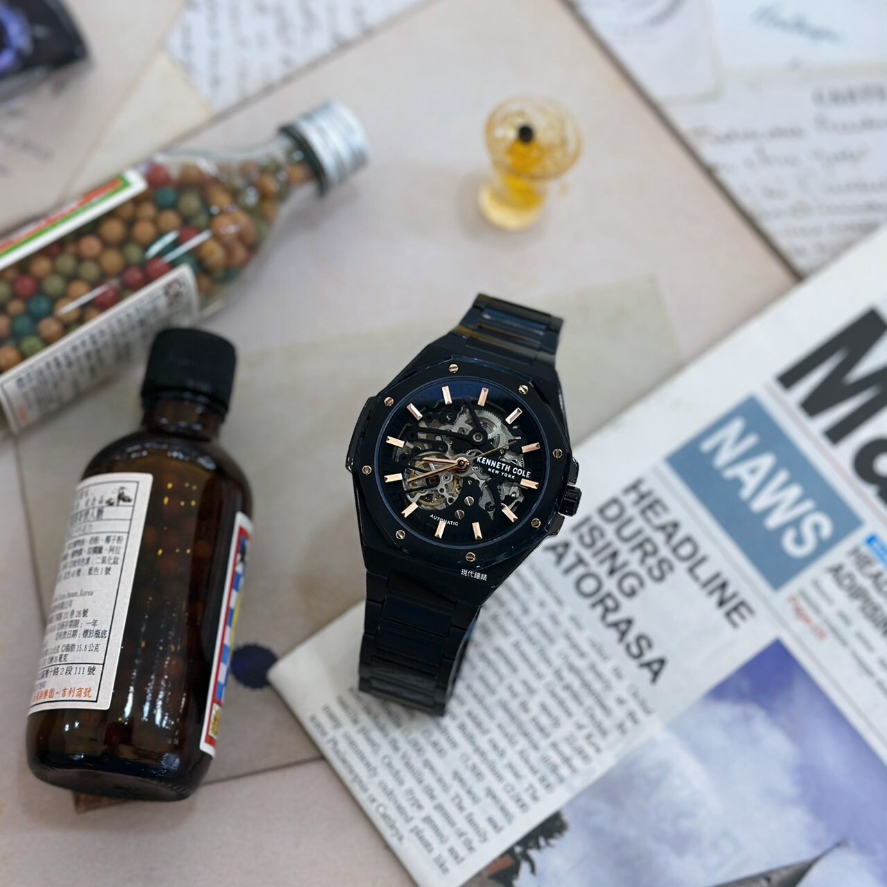 【KENNETH COLE】紐約自動鏤空八角形KCWGY0058902 42mm 現代鐘錶