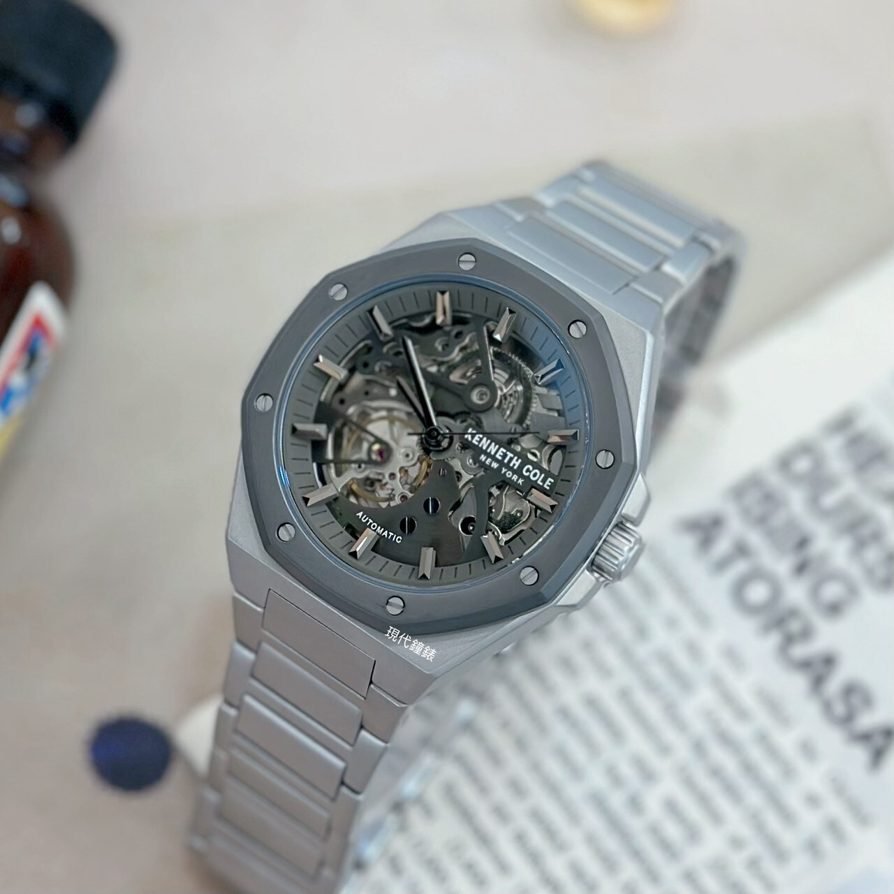 【KENNETH COLE】紐約自動鏤空八角形KCWGY0058903 42mm 現代鐘錶