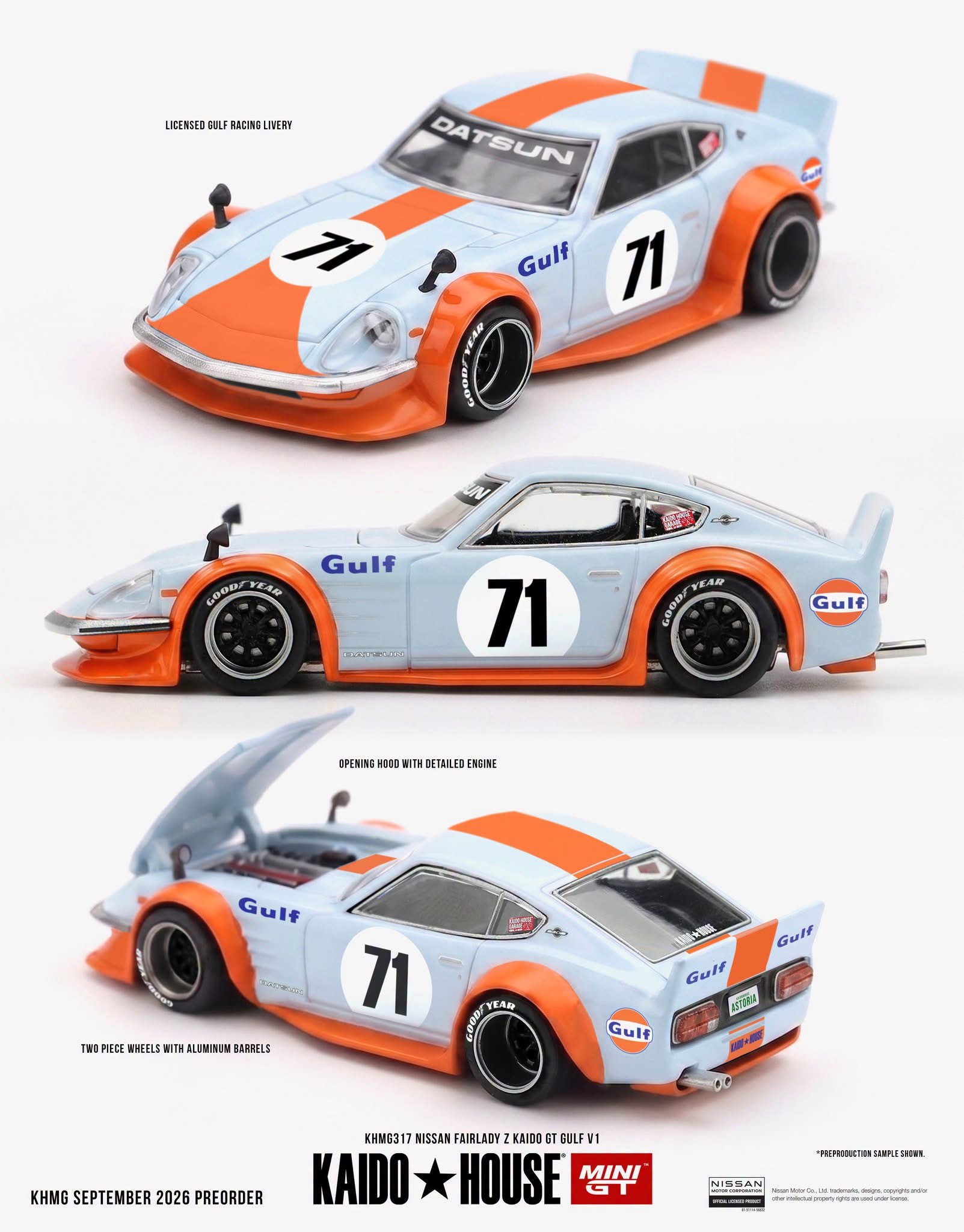 預訂 Pre Order - Kaido House Nissan Fairlady Z Kaido GT GULF V1      KHMG317