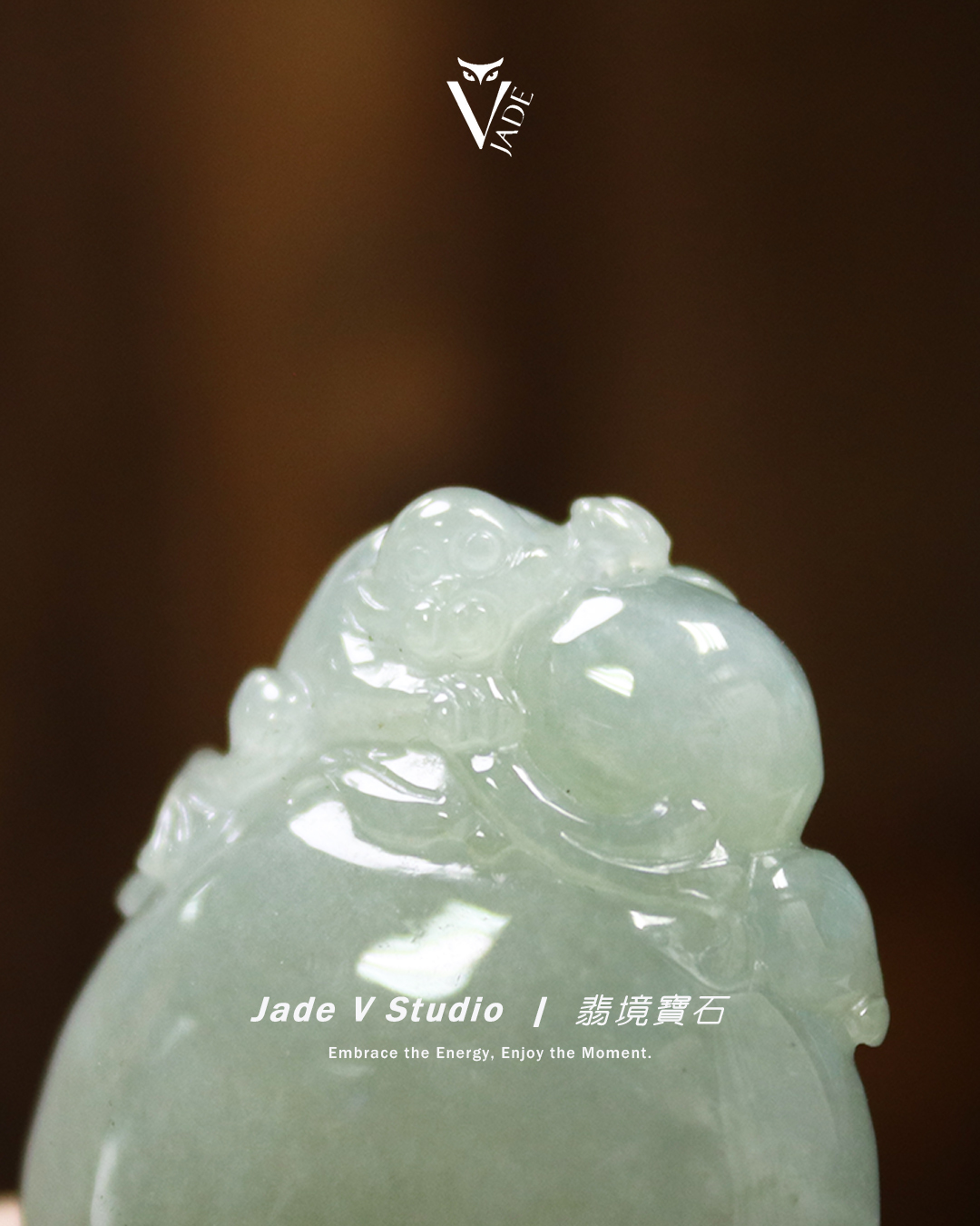 【JadeV｜翡境寶石】糯冰 果綠 撒金 靈猴獻桃 翡翠