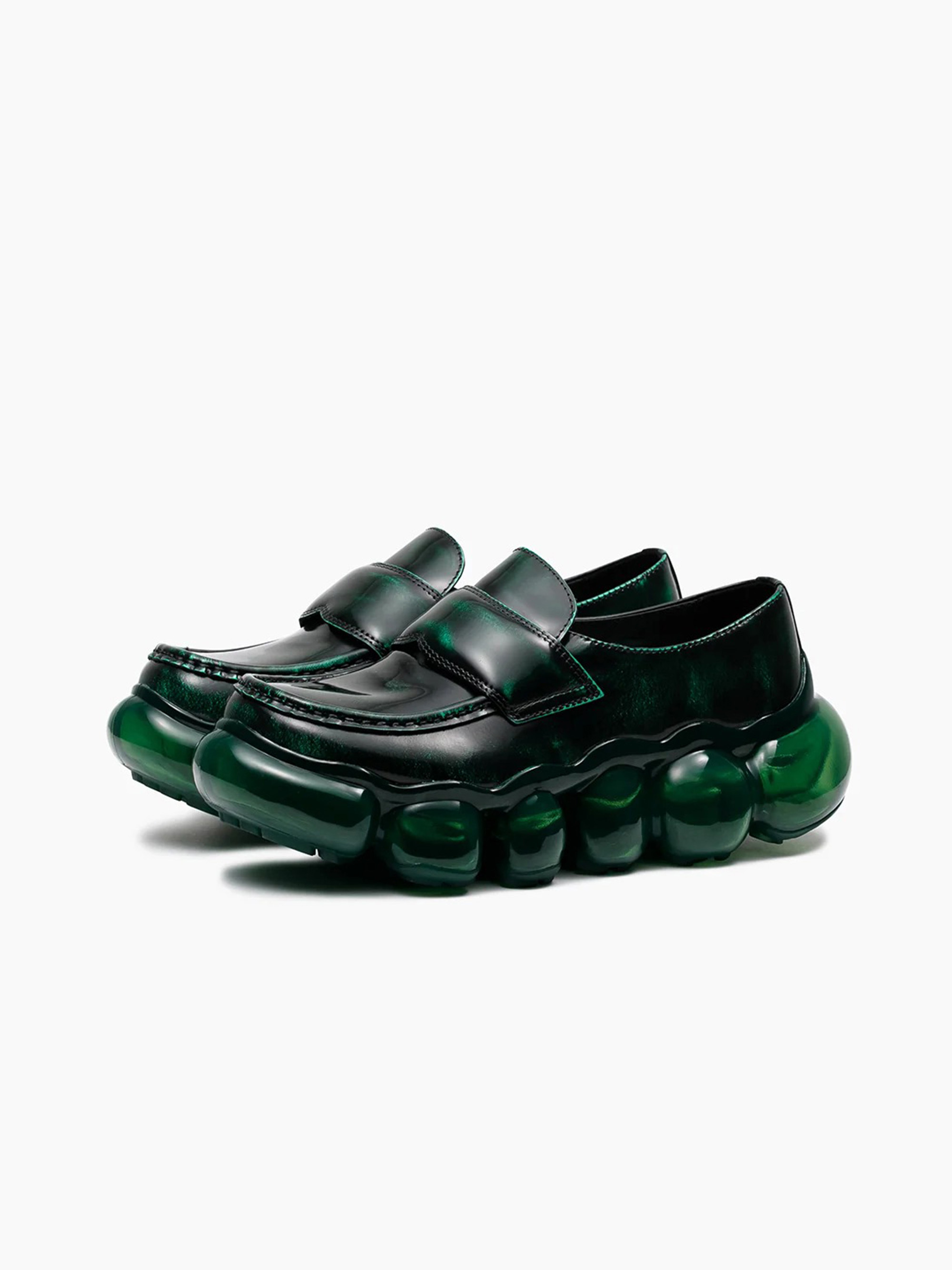 GROUNDS JEWELRY LOAFER LEATHER EMERAL