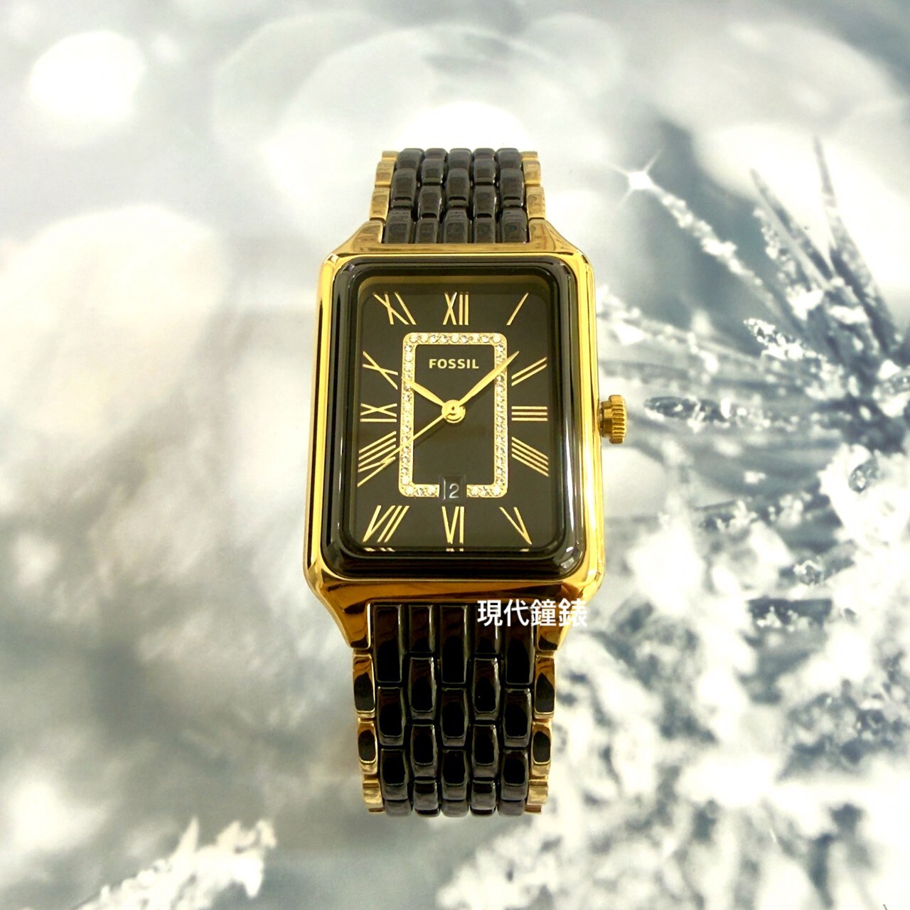 【FOSSIL】Raquel 復古羅馬數字陶瓷女錶 CE1135 26mm 現代鐘錶