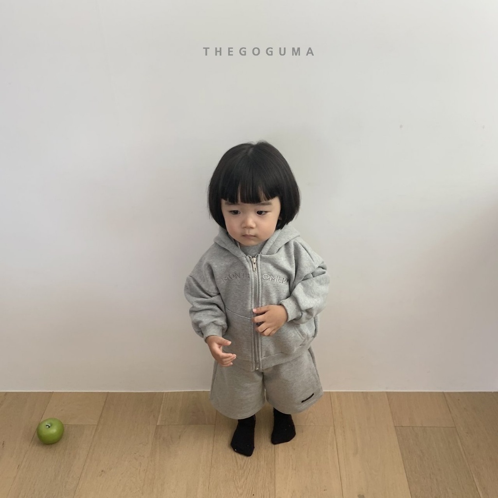 正韓秋the_goguma 兩色字母連帽外套