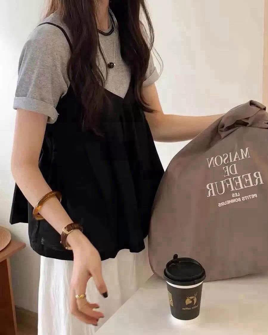 【法式浪漫荷葉邊背心2件套】（現貨）