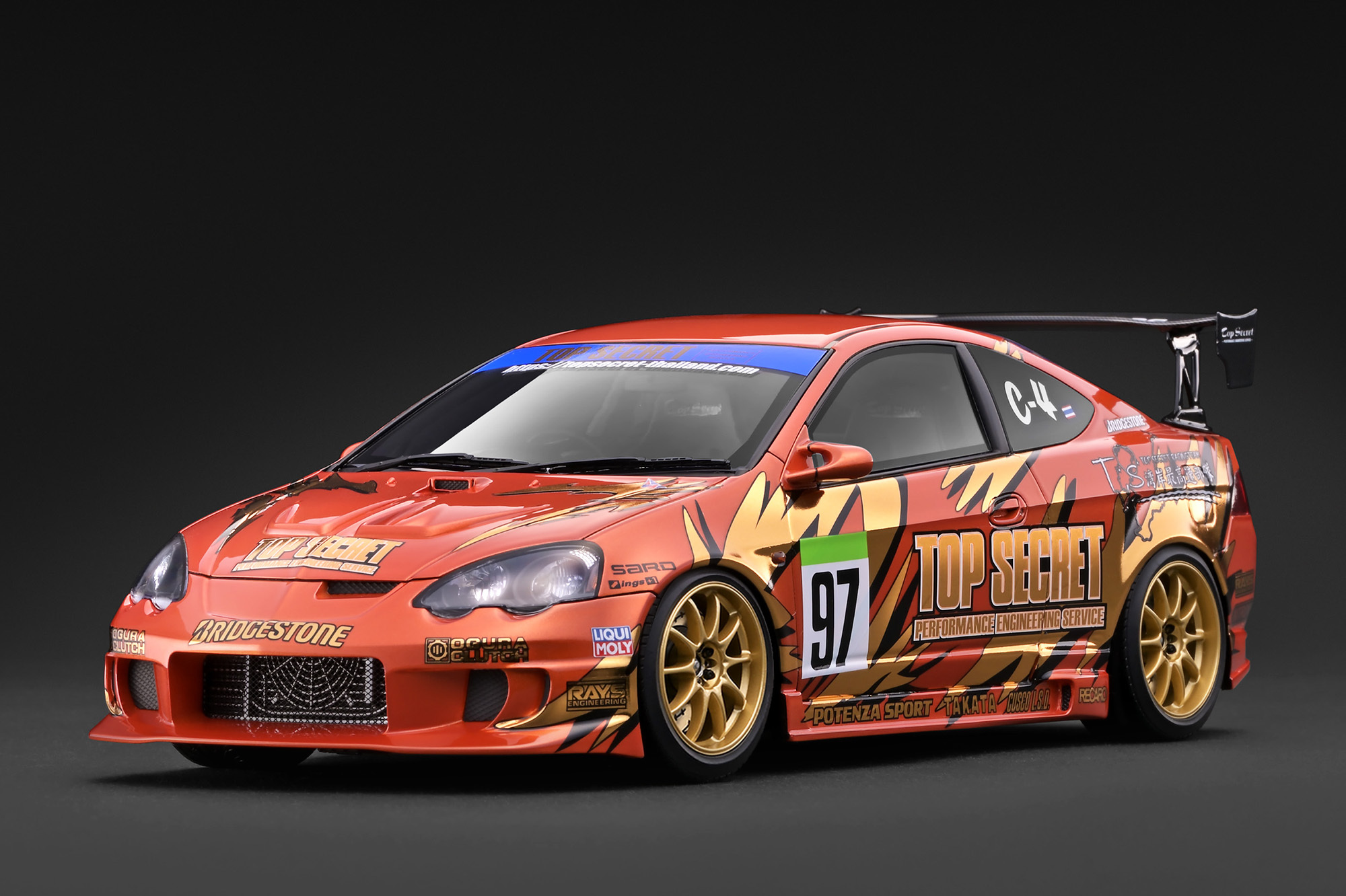 預訂 (訂金$300) (預訂價$2250) :1/18 IG Top Secret INTEGRA (DC5) Orange Metallic (IG4053)
