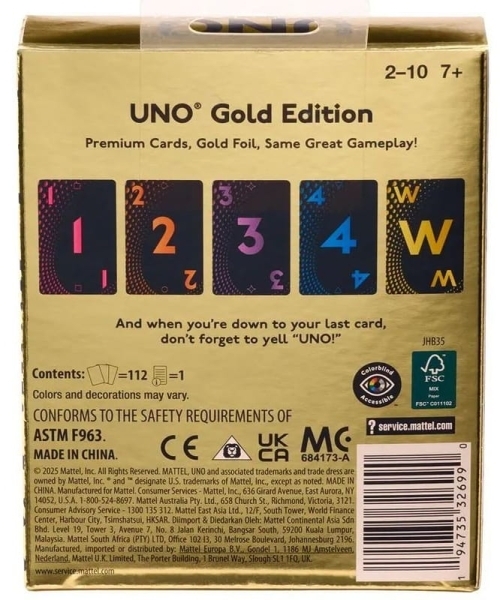 UNO Gold UNO卡牌遊戲 黃金版