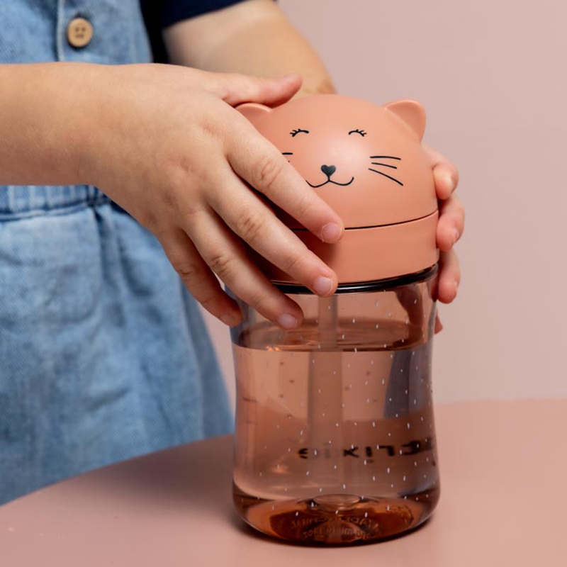 trixie 動物造型成長吸管杯-甜笑貓咪