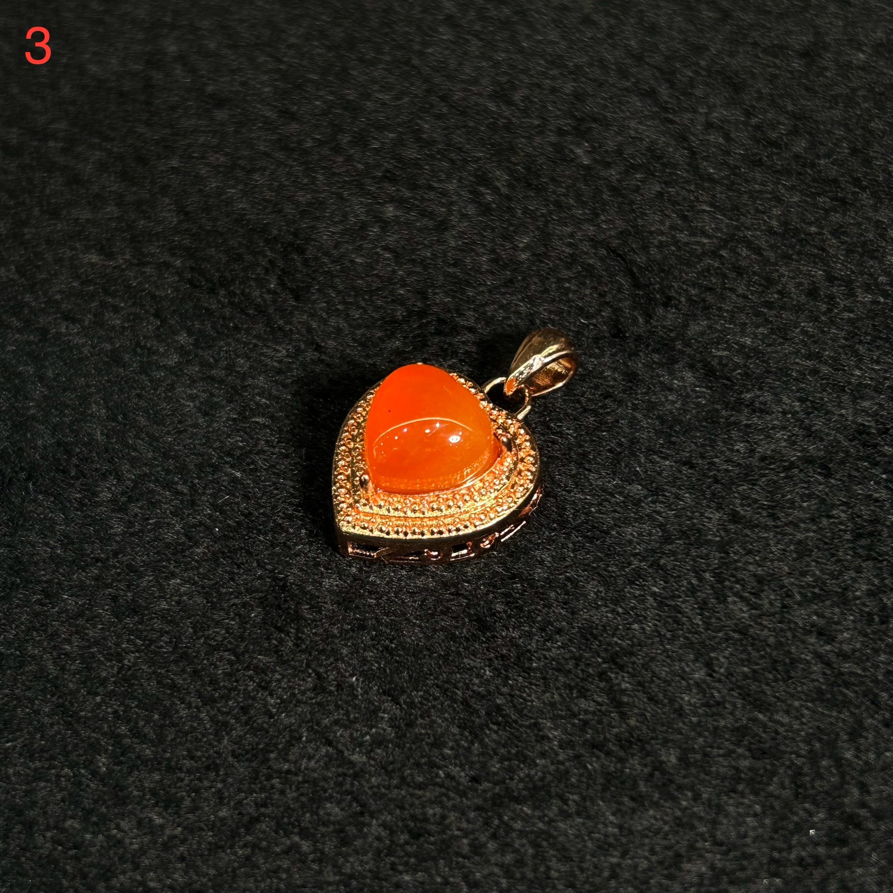 0909XY58-XYDAY-TQNH-典藏級保山冰紅心心吊墜（配黑色皮繩） (A58)