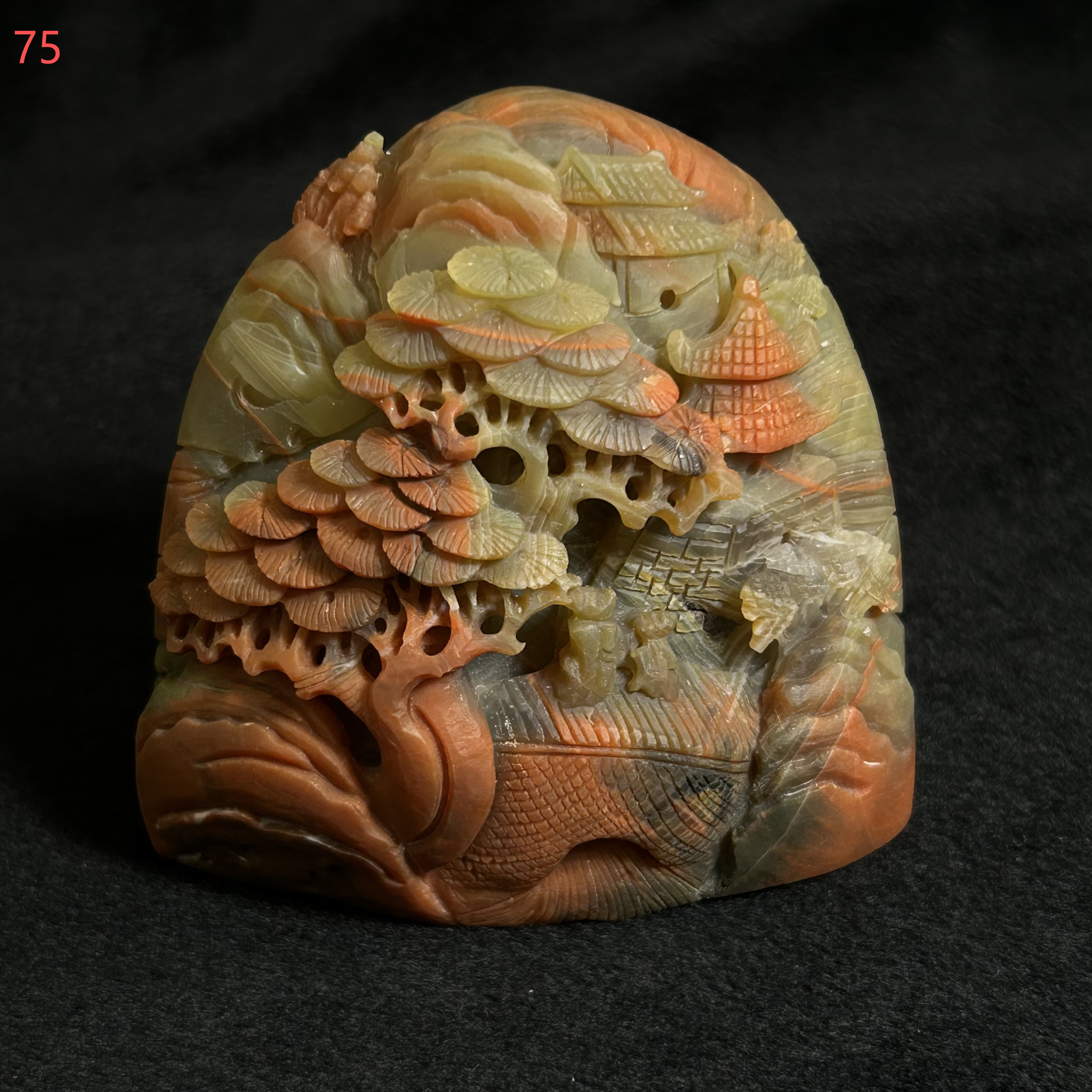 0909XY127-XYDAY-TQNH-黃皮包漿雕刻件 (A127)