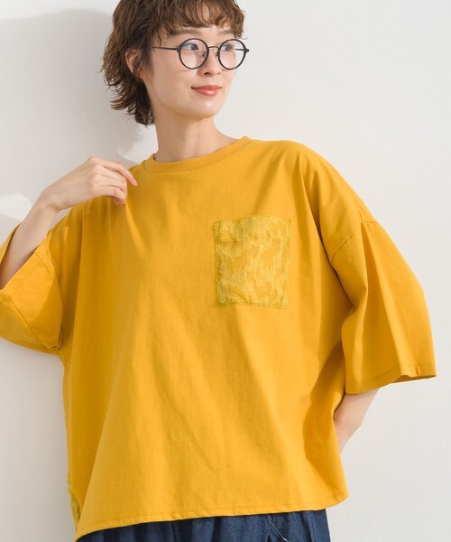 LN 印花薄紗提花拼接 TOP