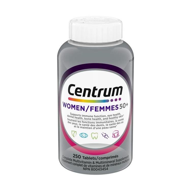 加拿大包裝Centrum 銀善存綜合維他命(適合50歲以上女仕), 250粒裝 [有效日期：04/2028 ]