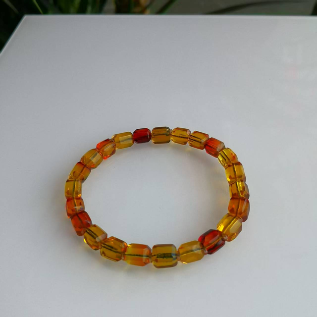 0911XY128-XYDAY-AMBER-鶴頂紅鑽切手串 10MM (B128)