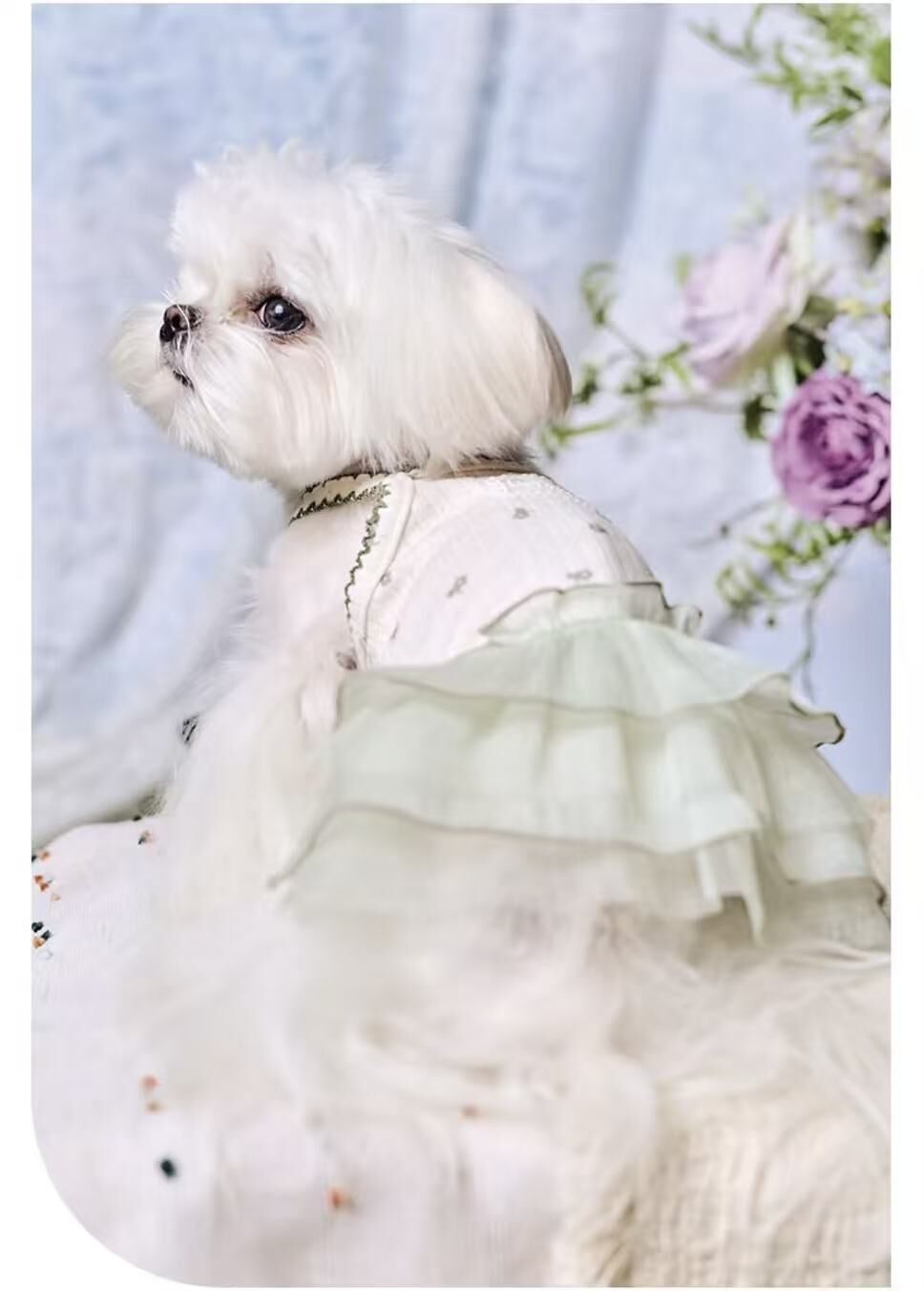 UN TOU TOU SMALL FLORAL CHIFFON DRESS