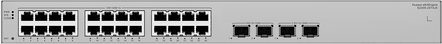 Huawei eKit S220S-24T4JX 24埠千兆 L2 網管交換機｜2×10GE SFP+＋2×2.5GE SFP｜無風扇設計