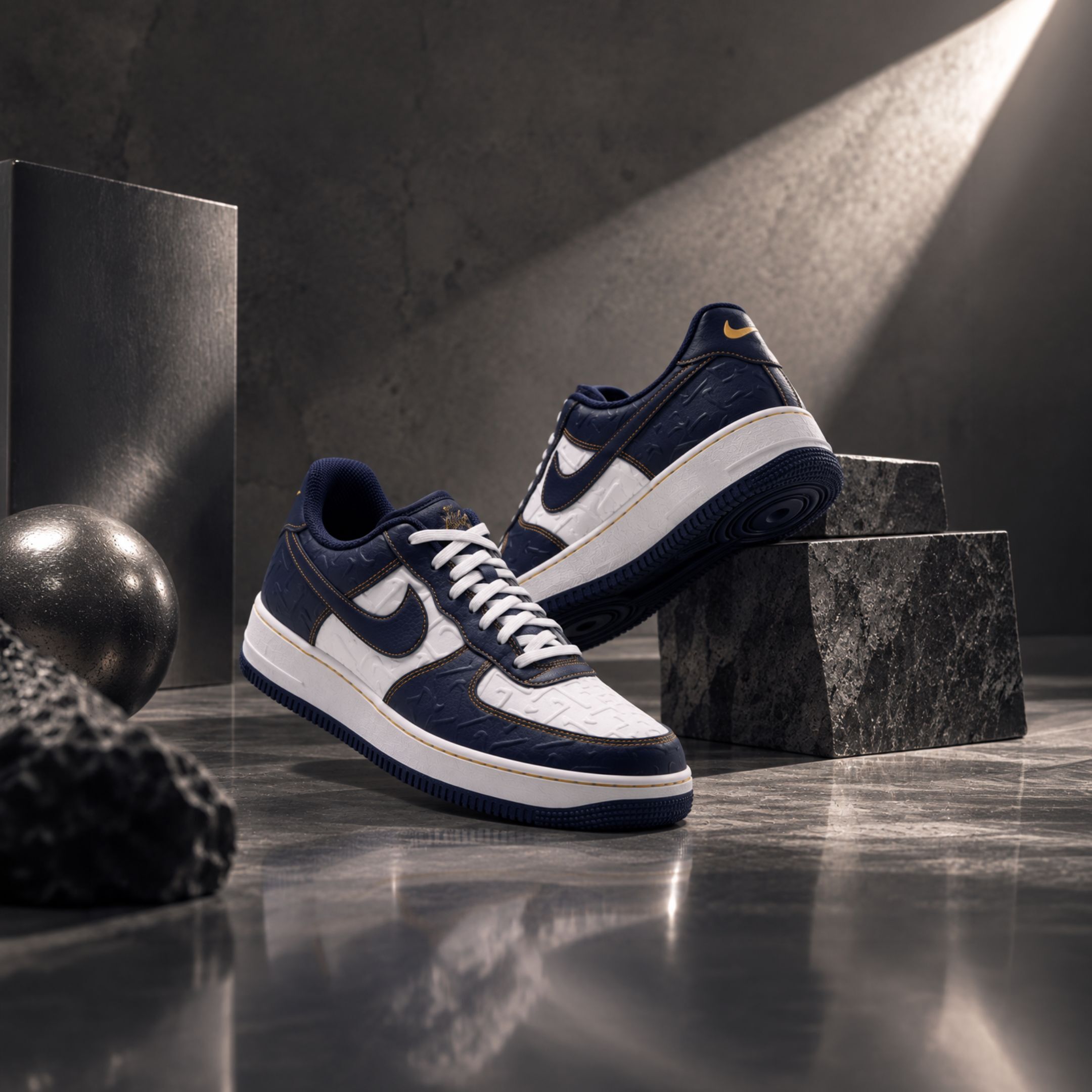 NICEDAY 代購 Nike Air Force 1 藍 海軍藍 滿版 勾勾 深藍 藍白 白藍 復古 IX7257-133