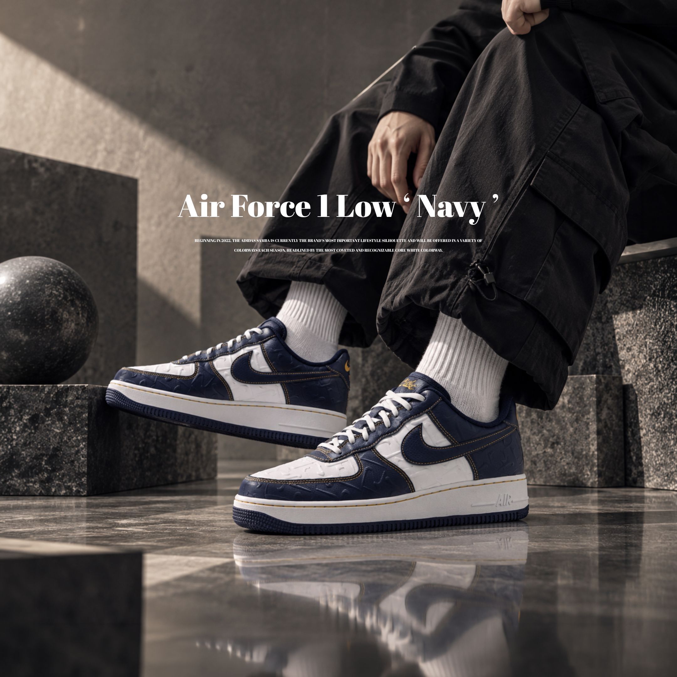 NICEDAY 代購 Nike Air Force 1 藍 海軍藍 滿版 勾勾 深藍 藍白 白藍 復古 IX7257-133