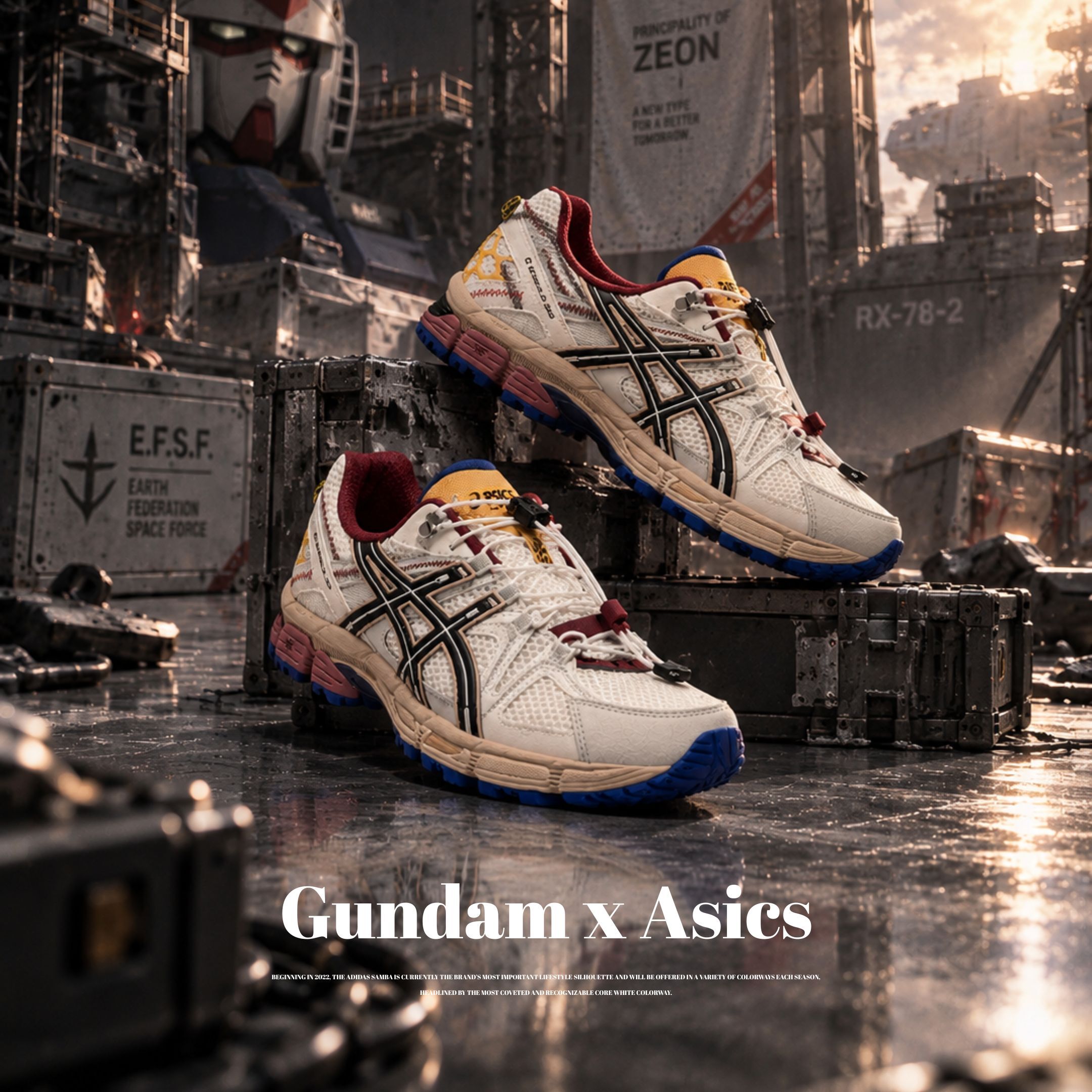 NICEDAY 代購 ASICS Gel-Kahana 8 FL 鋼彈 米白 藍 紅 復古 機能 慢跑 1203B031-104