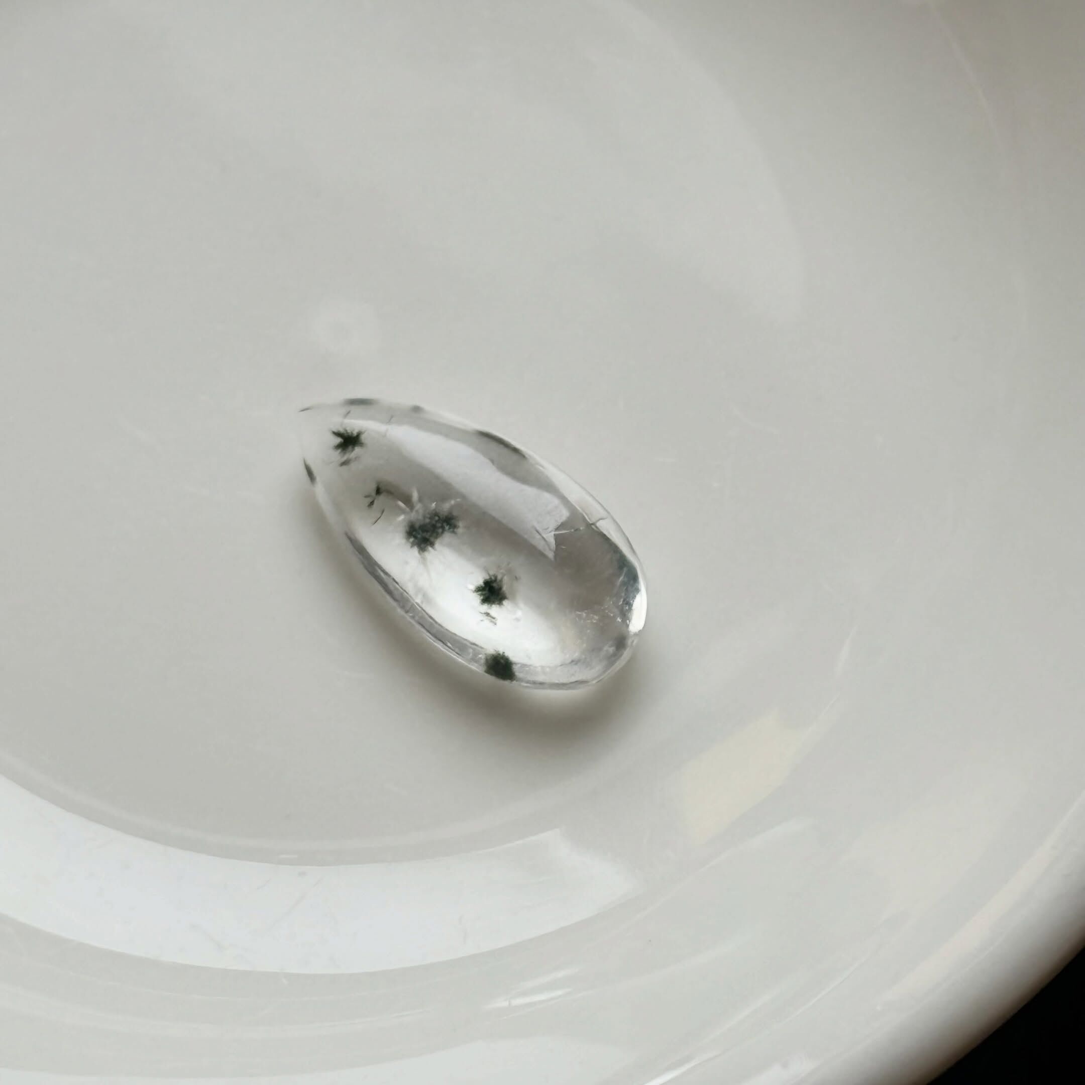 [原石] 海膽水晶 水晶蛋面 約 21x10x4mm