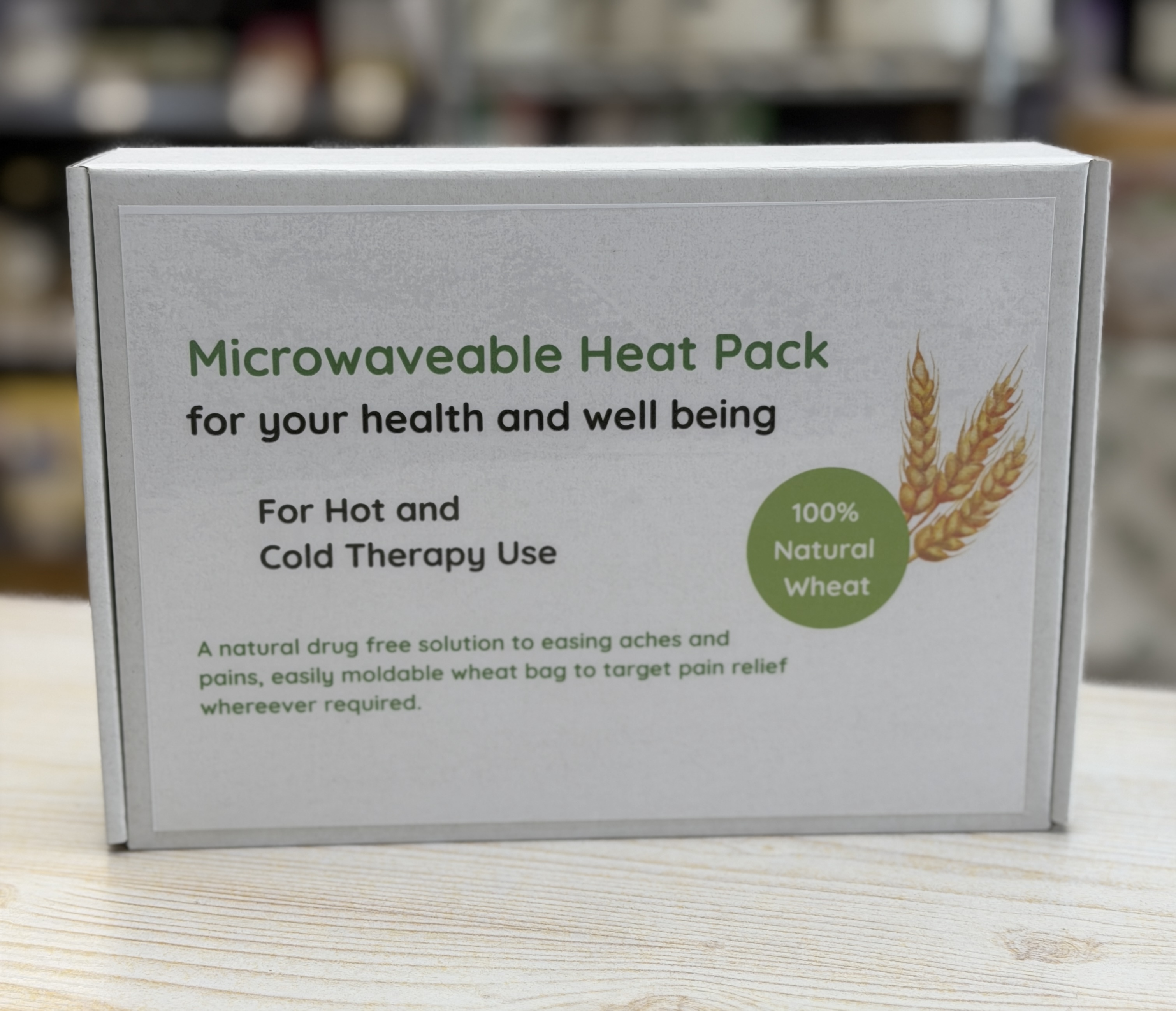 Microwaveable wheat heat pack unscented 10cm x 36cm