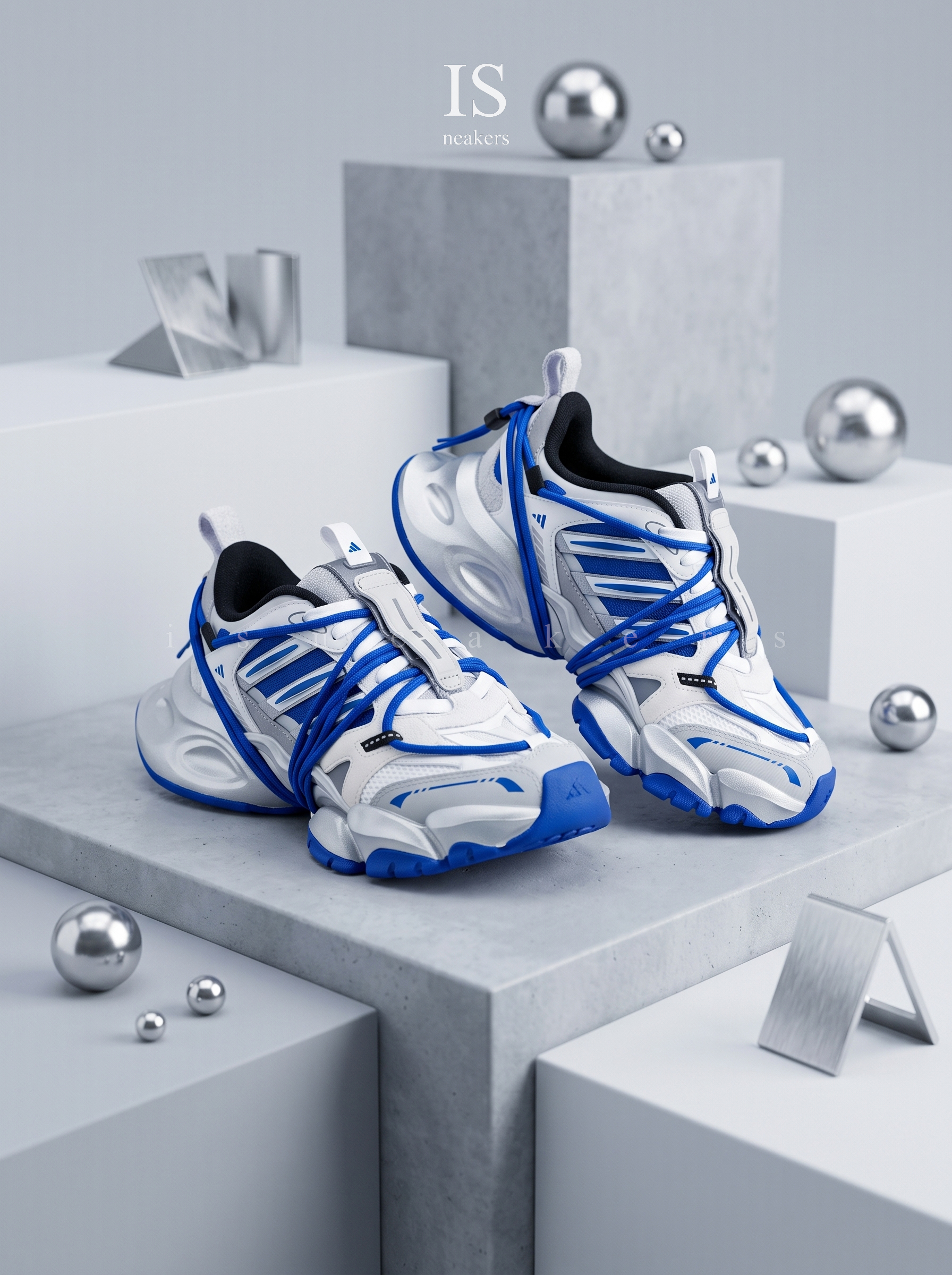 iSNEAKERS｜Adidas XLG Runner 2.0 "White Blue" 白藍 LA7035