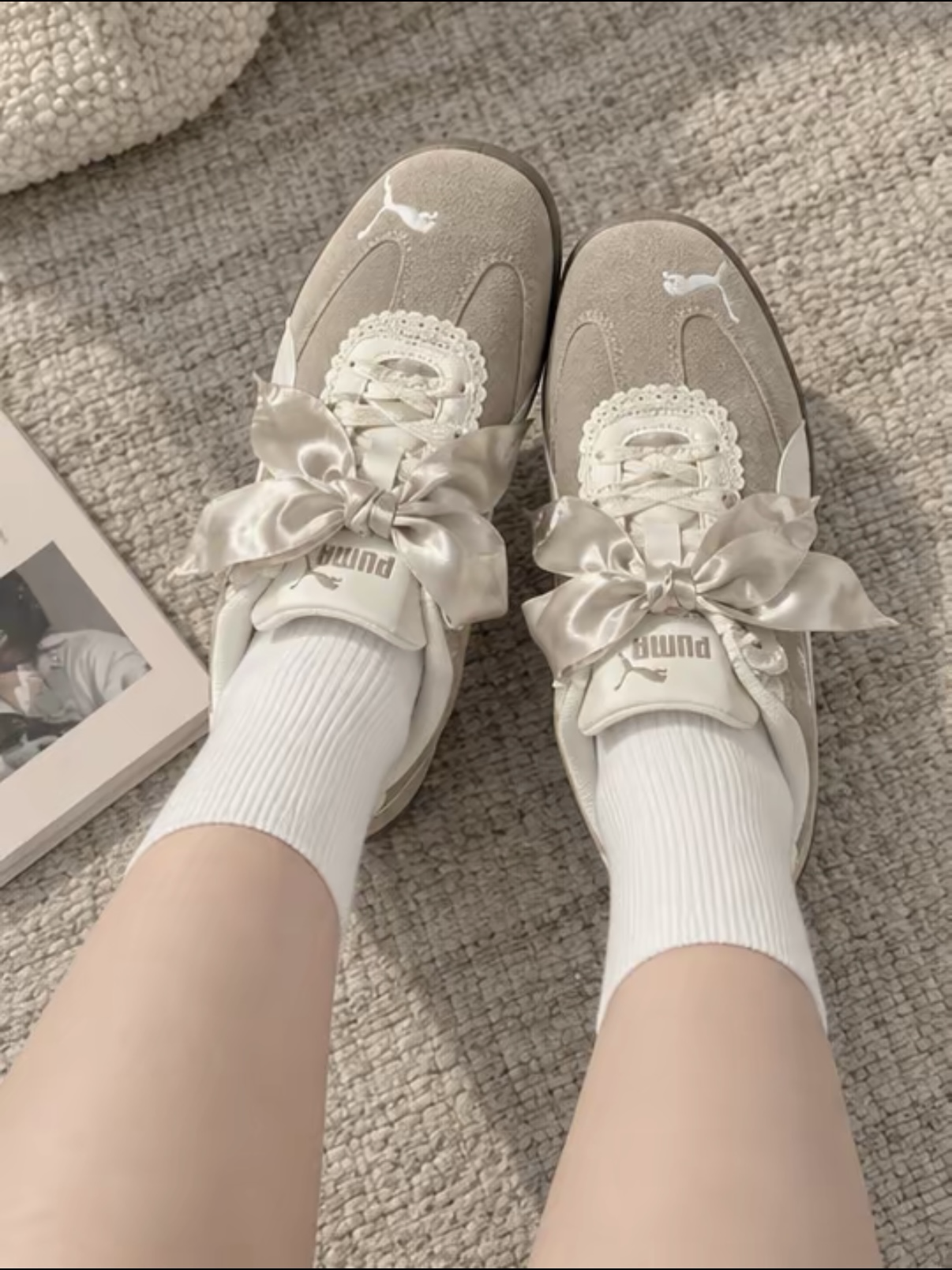 （預購）PUMA Speedcat Bloom芭蕾 蝴蝶結 賽車鞋 緞帶 珍珠 奶杏 復古