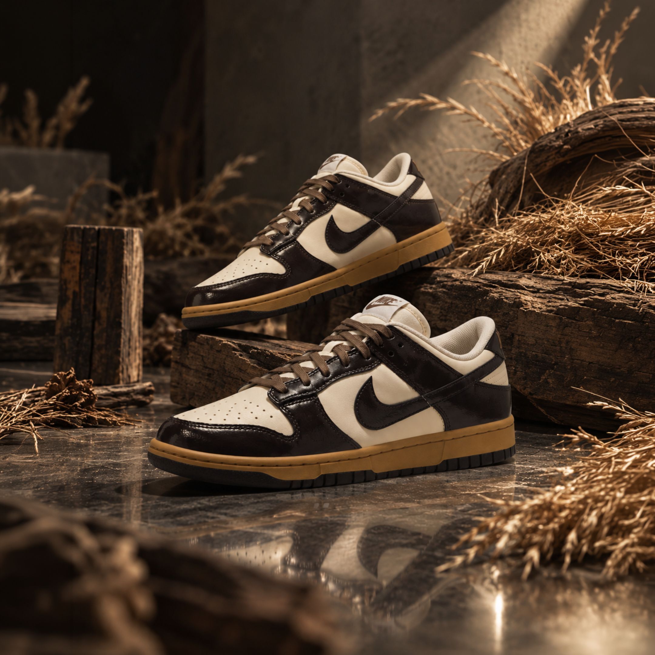NICEDAY 代購 Nike Dunk Low 棕 可可 摩卡 亮面 漆皮 奶油底 復古 IM4415-201
