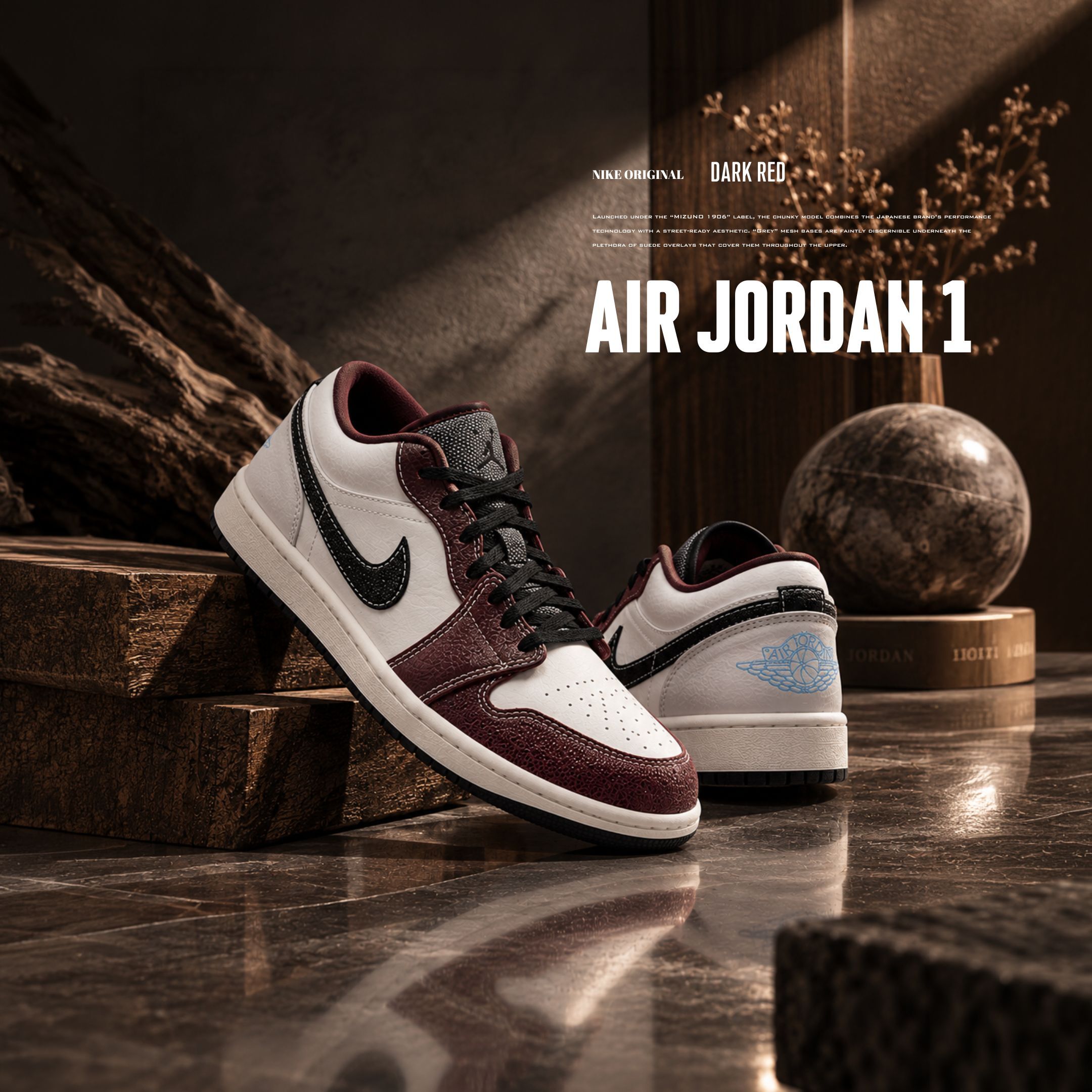 NICEDAY 代購 Air Jordan 1 GCEL 酒紅 白 深紅 紅色 復古 紅酒 IZ5846-101