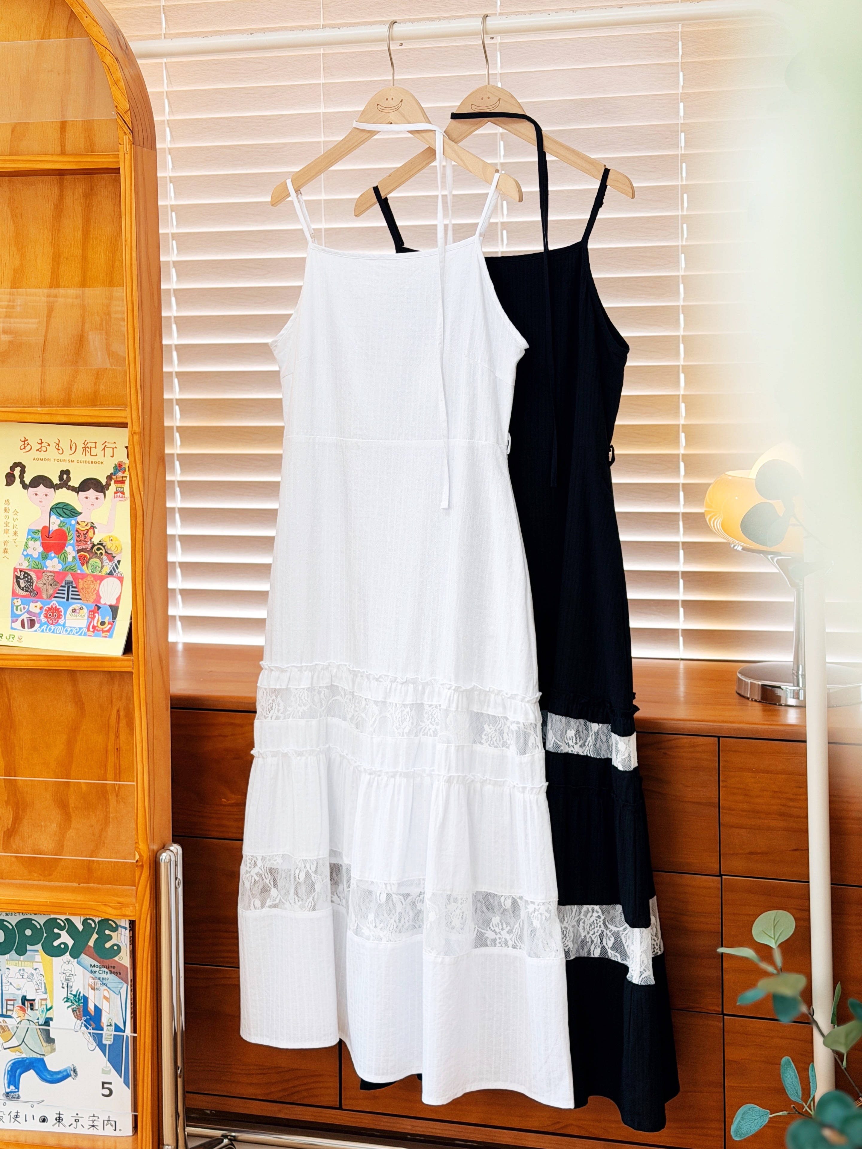 兩色 / 法式蕾絲透膚間層連身裙 / Sheer Lace Panel Tiered Dress