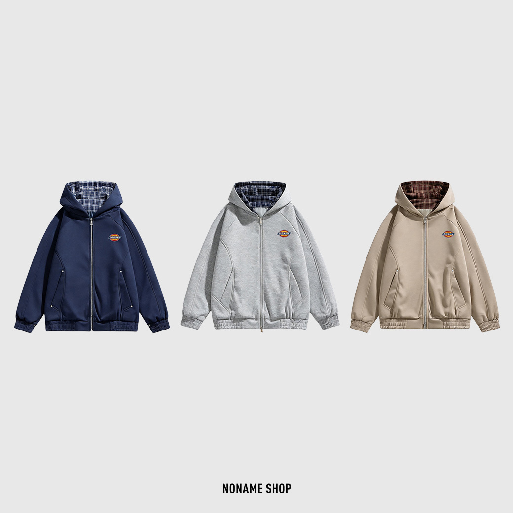 DICKIES 格紋 撞色 美式 風格 拉鍊 連帽 外套 三色 (男/女同款)