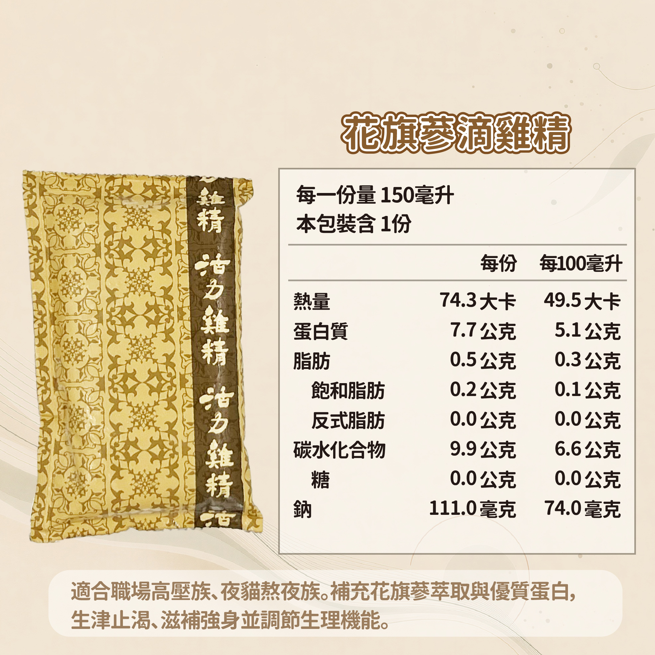 【中秋優惠】滴雞精60+1包 ｜花旗蔘