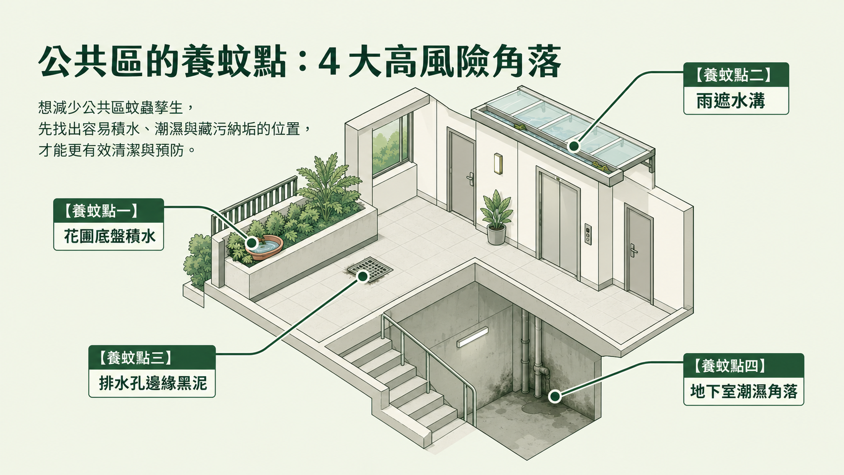 公共區的養蚊點:4大高風險角落