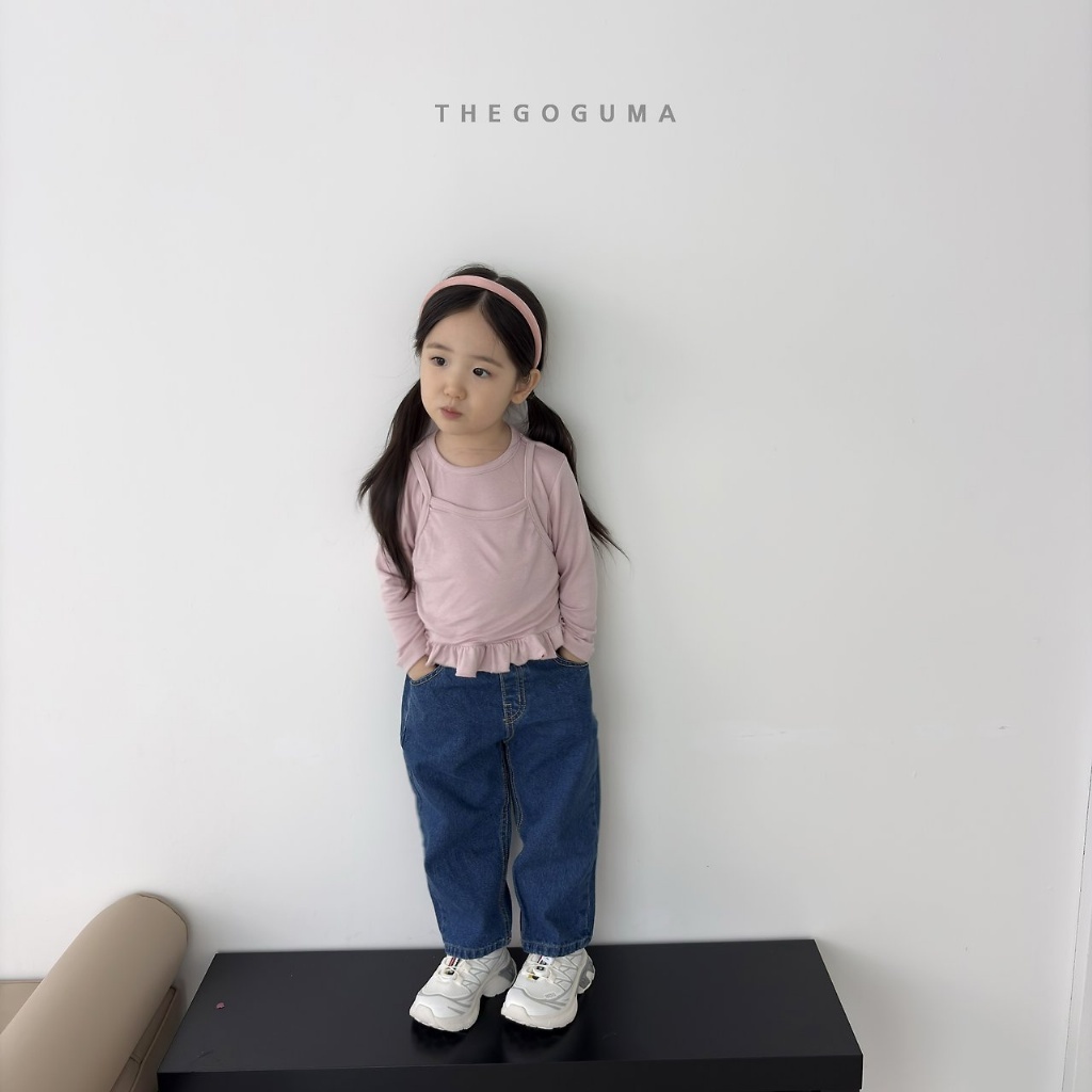 正韓秋the_goguma 三色車線牛仔直筒褲